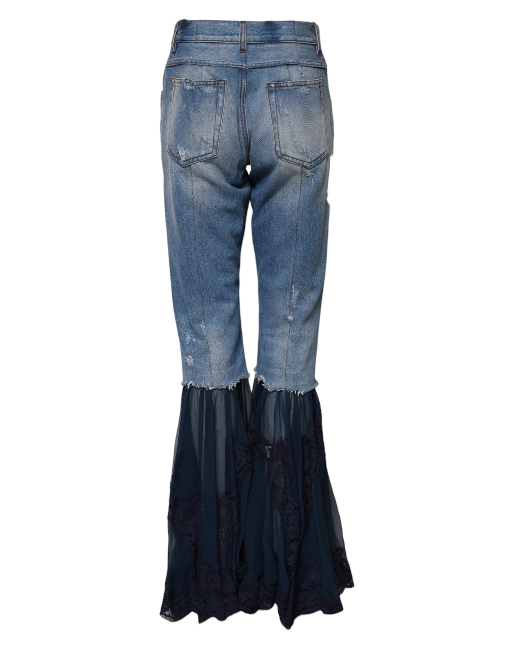 Dolce &amp; Gabbana – Blaue Schlagjeans aus Baumwolle mit hoher Taille 
