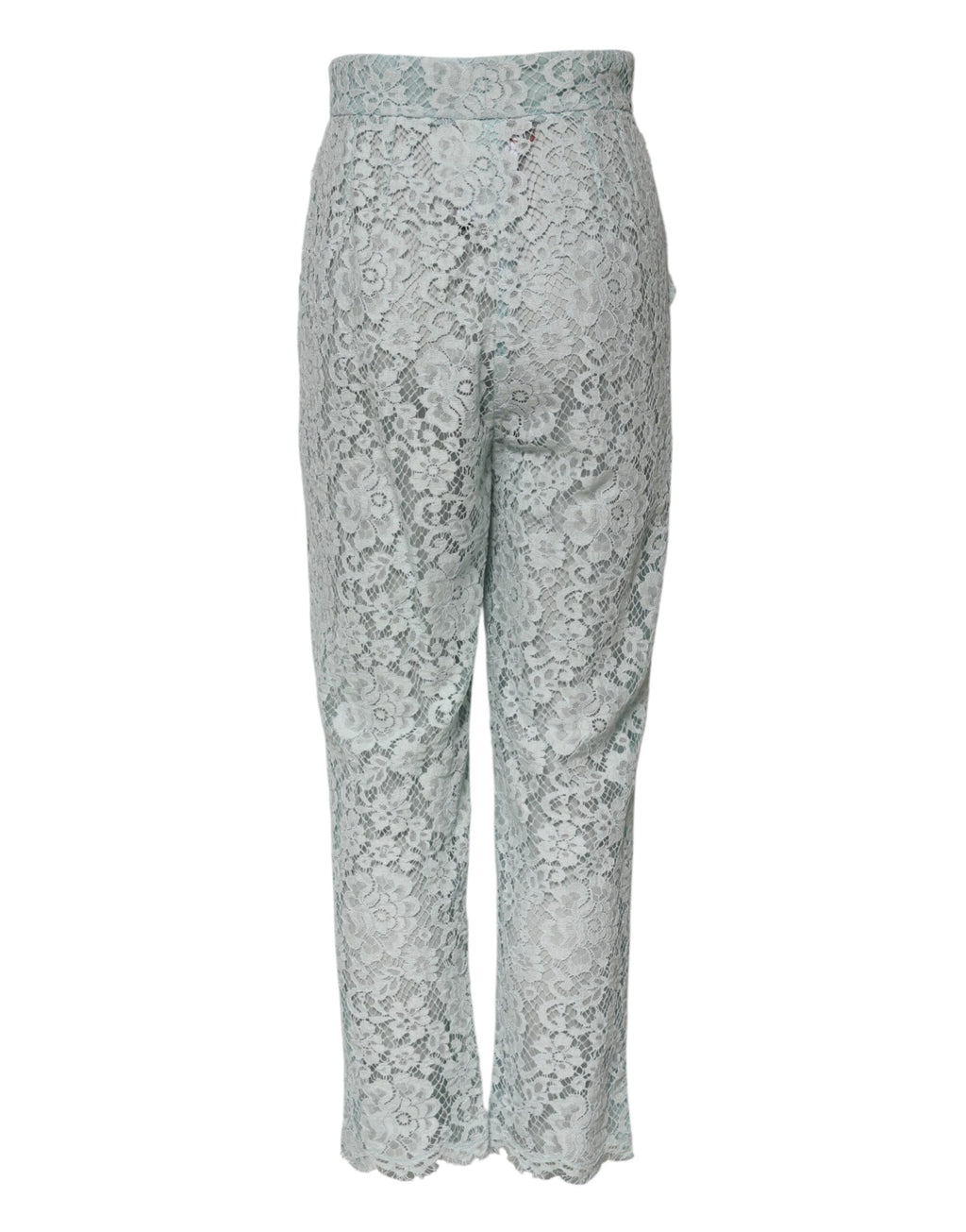 Dolce &amp; Gabbana Mintgrüne Hose aus geblümter Spitze aus Baumwolle 
