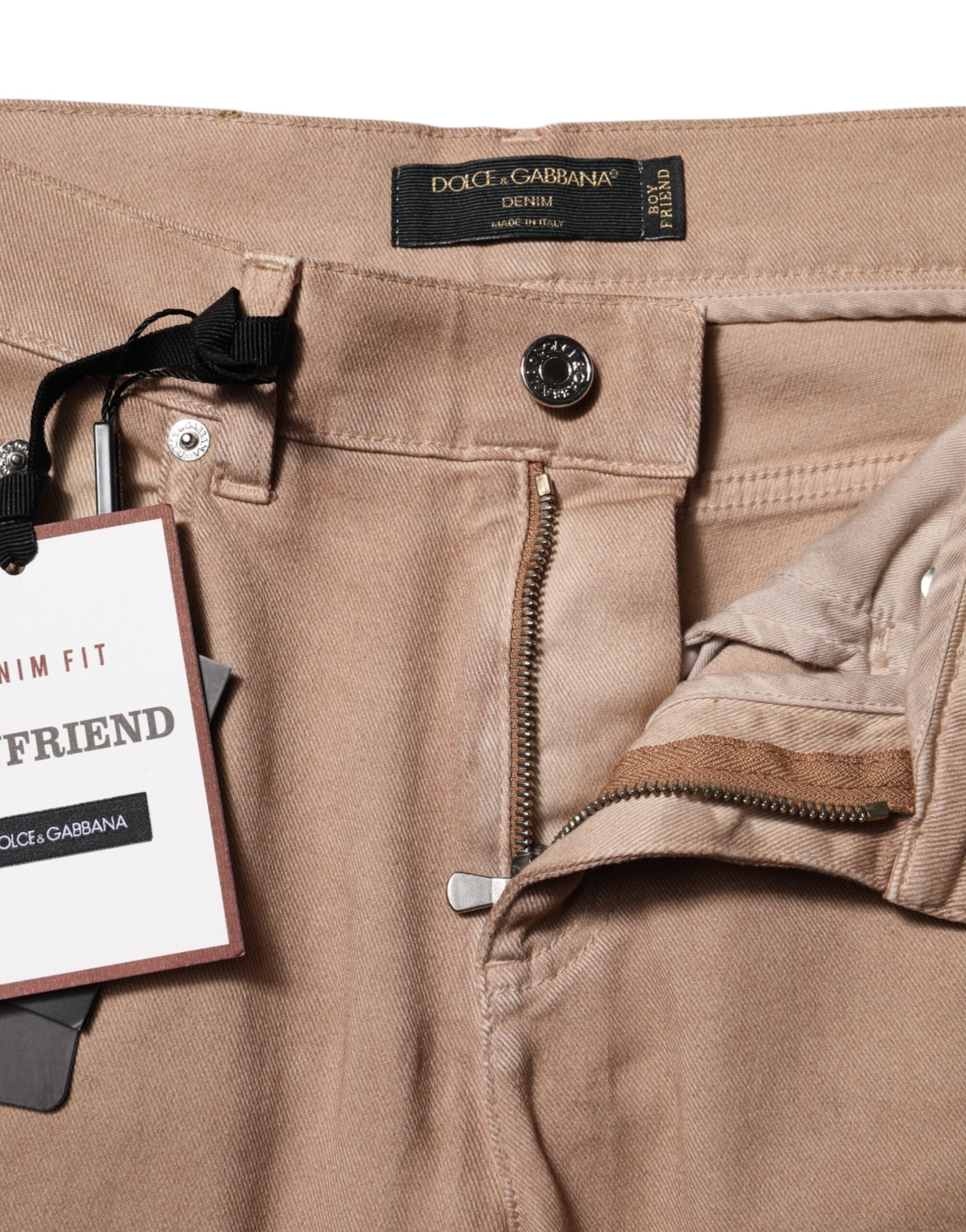 Dolce &amp; Gabbana – Jeanshose aus Baumwolle im Boyfriend-Stil in Braun 