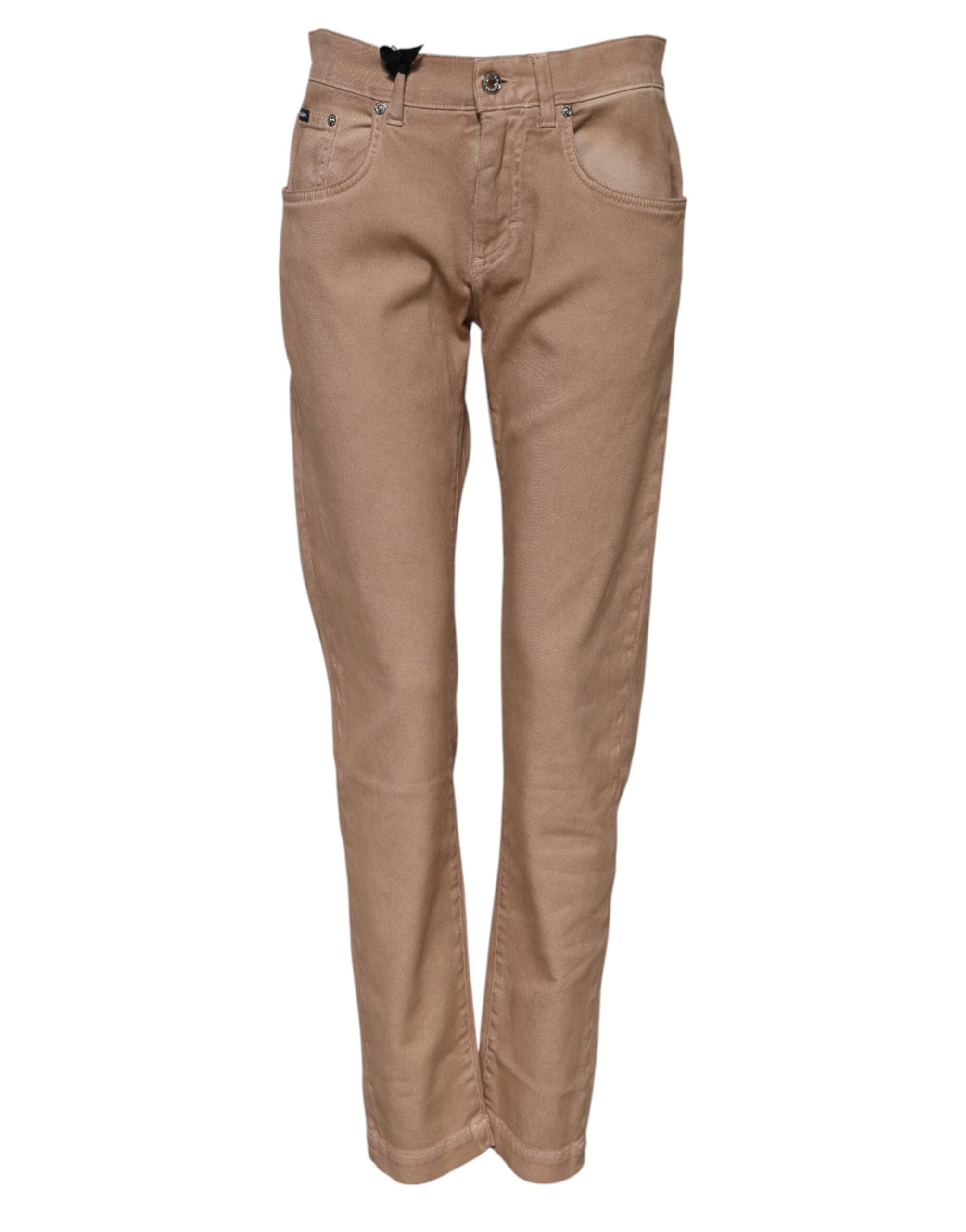 Dolce &amp; Gabbana – Jeanshose aus Baumwolle im Boyfriend-Stil in Braun 