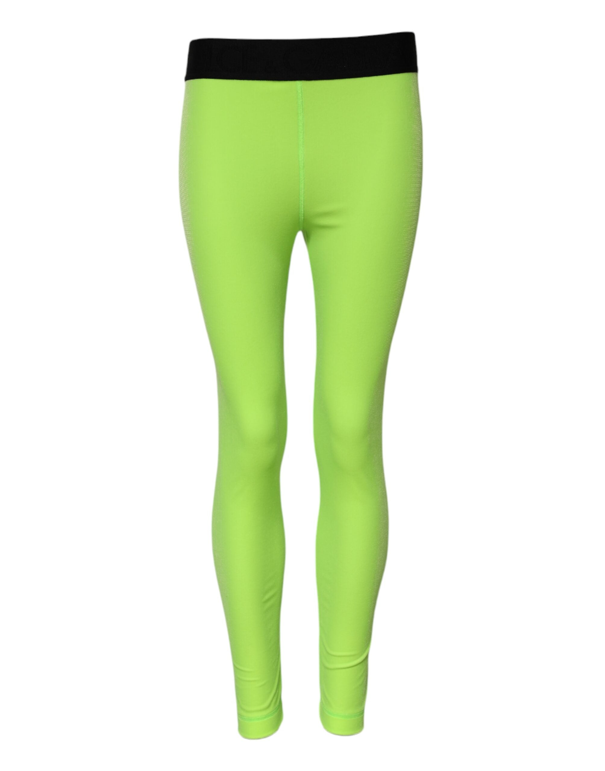 Dolce &amp; Gabbana, grüne Leggings aus Nylon im Slim Fit 