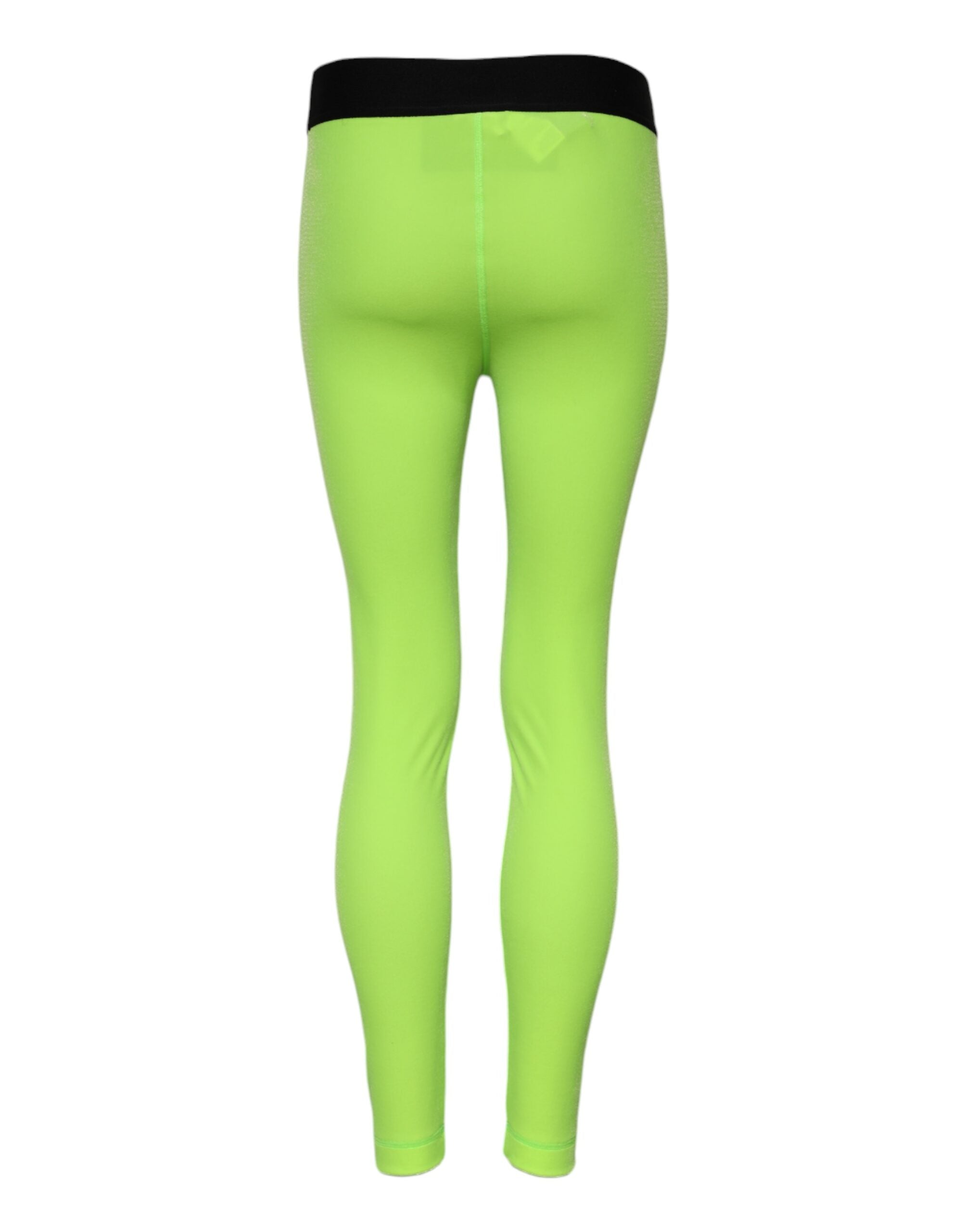 Dolce &amp; Gabbana, grüne Leggings aus Nylon im Slim Fit 