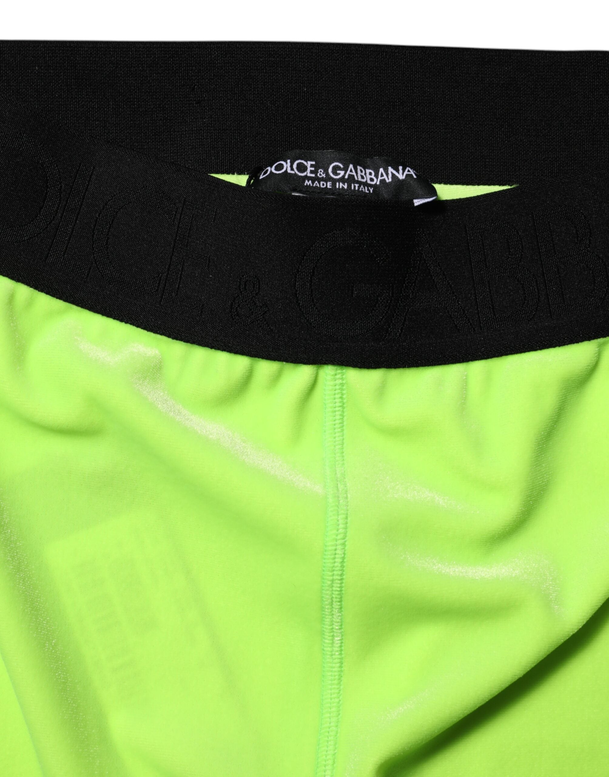 Dolce &amp; Gabbana, grüne Leggings aus Nylon im Slim Fit 