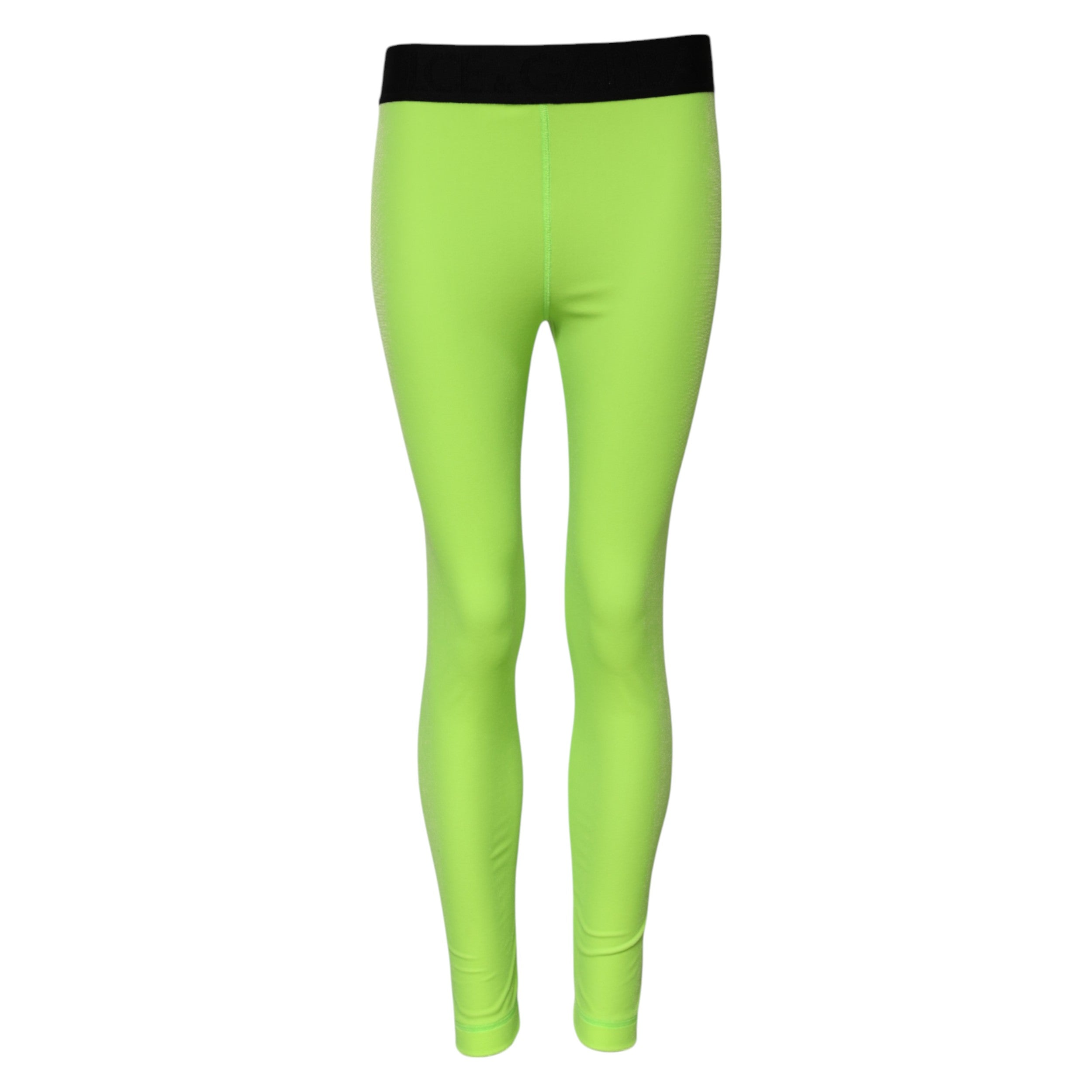 Dolce &amp; Gabbana, grüne Leggings aus Nylon im Slim Fit 