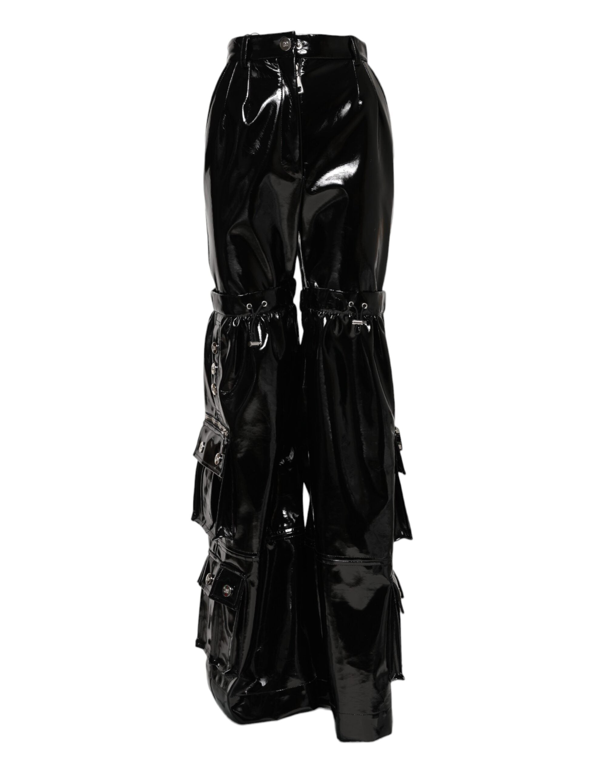 Dolce & Gabbana Black High Waist Cargo Bootcut Pants