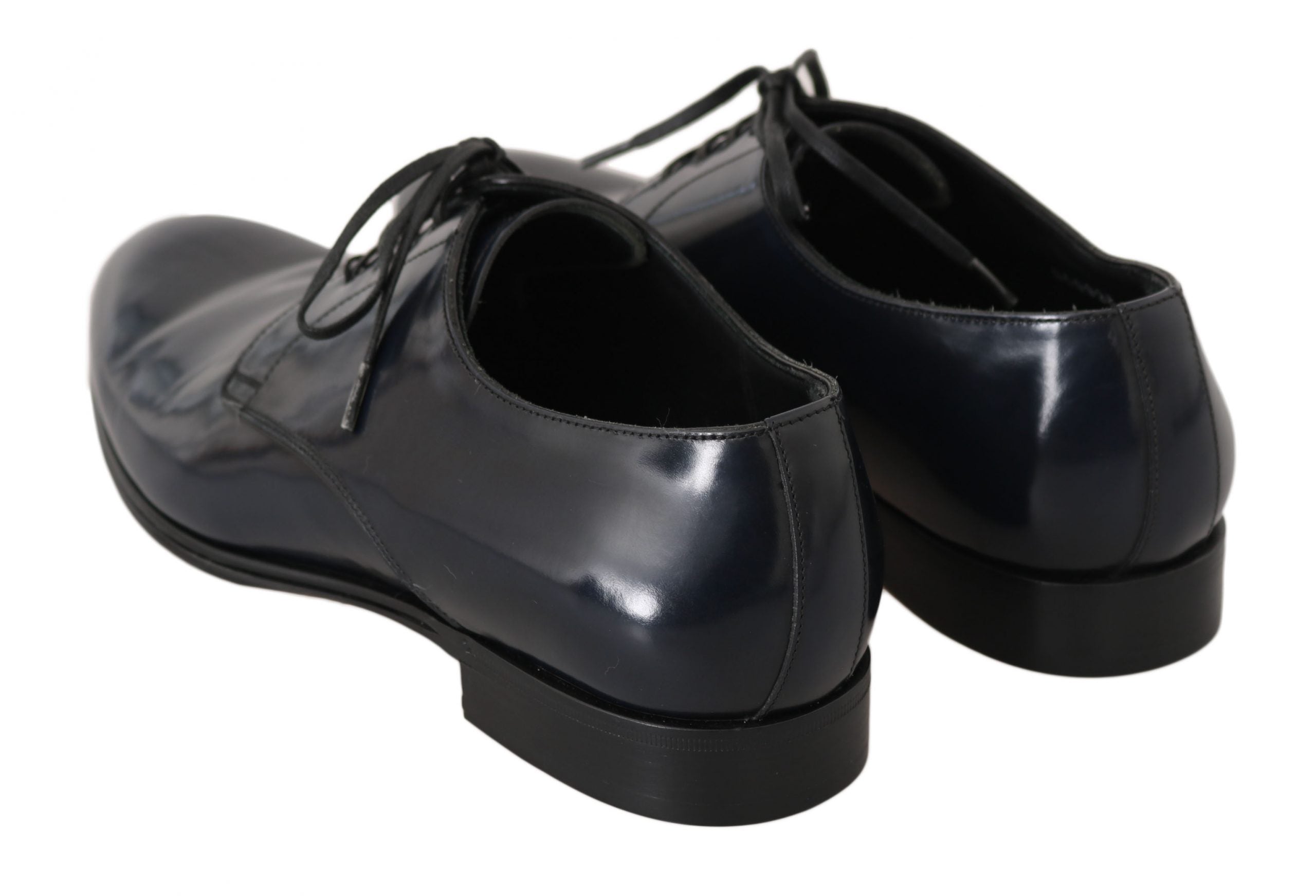 Dolce &amp; Gabbana Elegante dunkelblaue Derby-Abendschuhe aus Leder