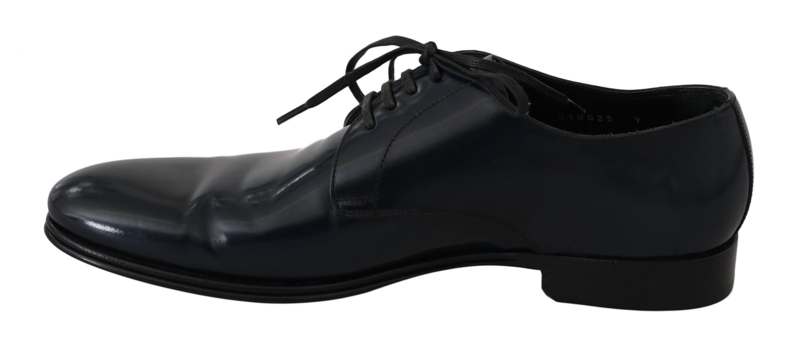Dolce &amp; Gabbana Elegante dunkelblaue Derby-Abendschuhe aus Leder