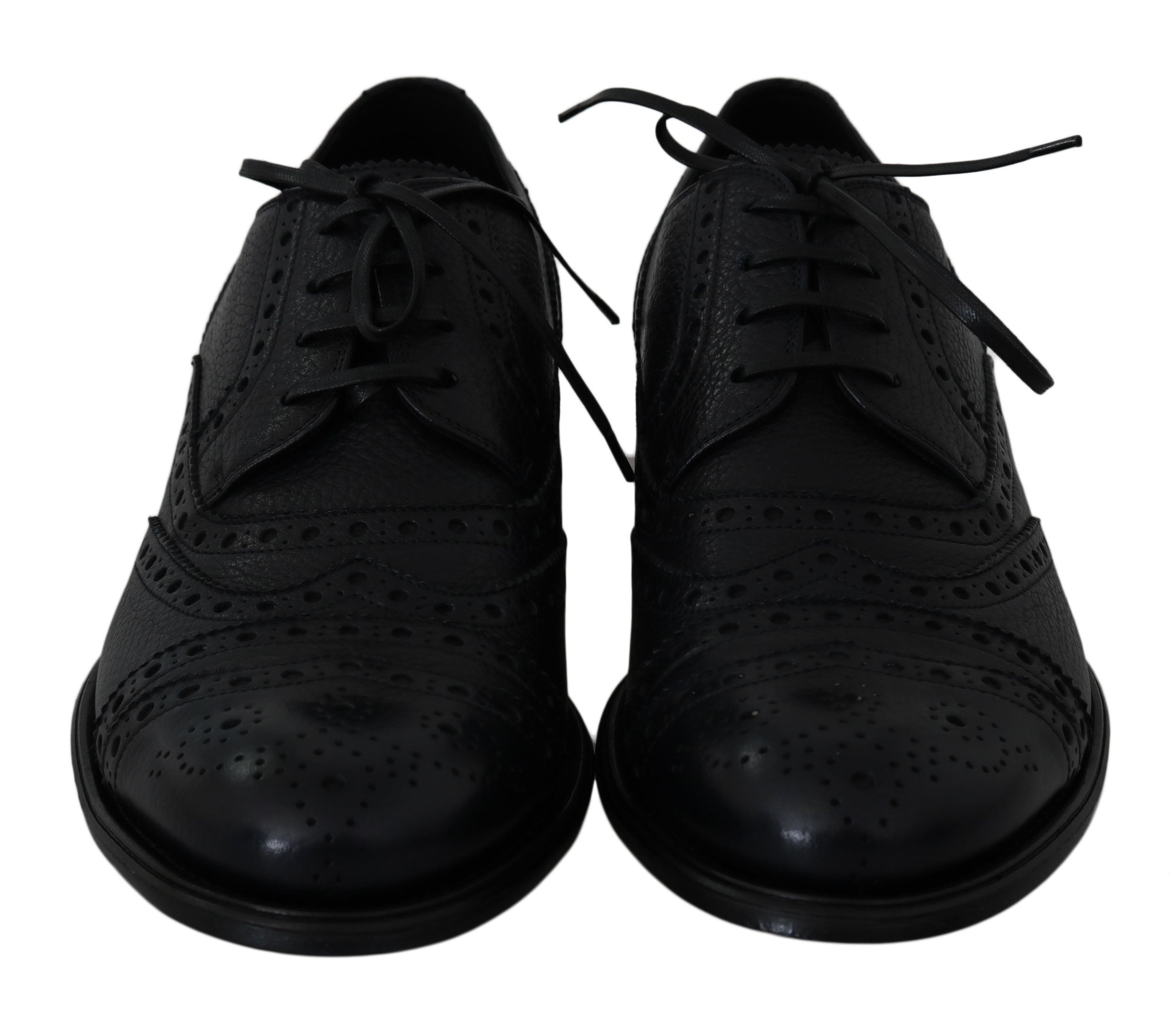 Dolce &amp; Gabbana – Elegante dunkelblaue Derby-Schuhe mit Flügelkappe