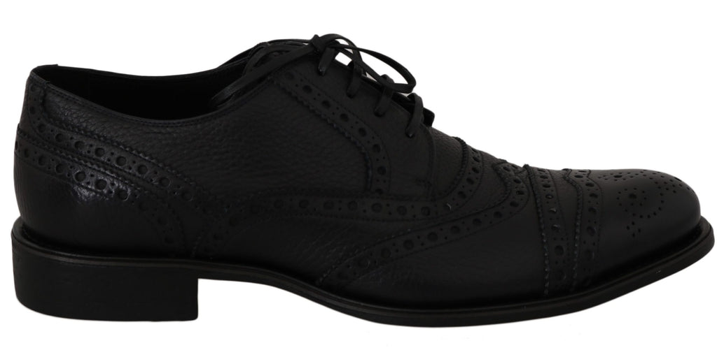 Dolce &amp; Gabbana – Elegante dunkelblaue Derby-Schuhe mit Flügelkappe