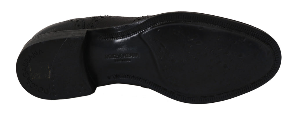Dolce &amp; Gabbana – Elegante dunkelblaue Derby-Schuhe mit Flügelkappe