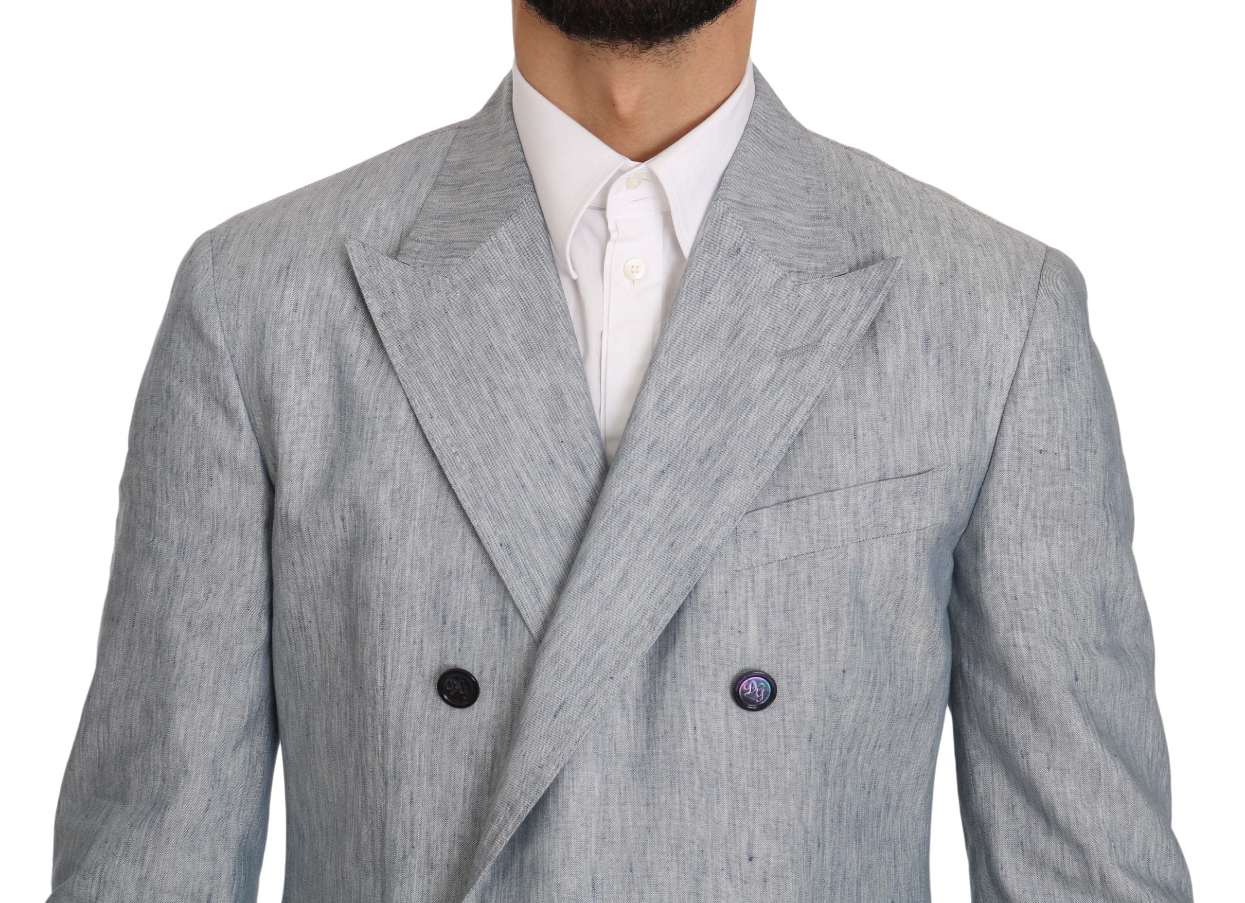 Dolce &amp; Gabbana Eleganter hellblauer Zweireiher-Blazer