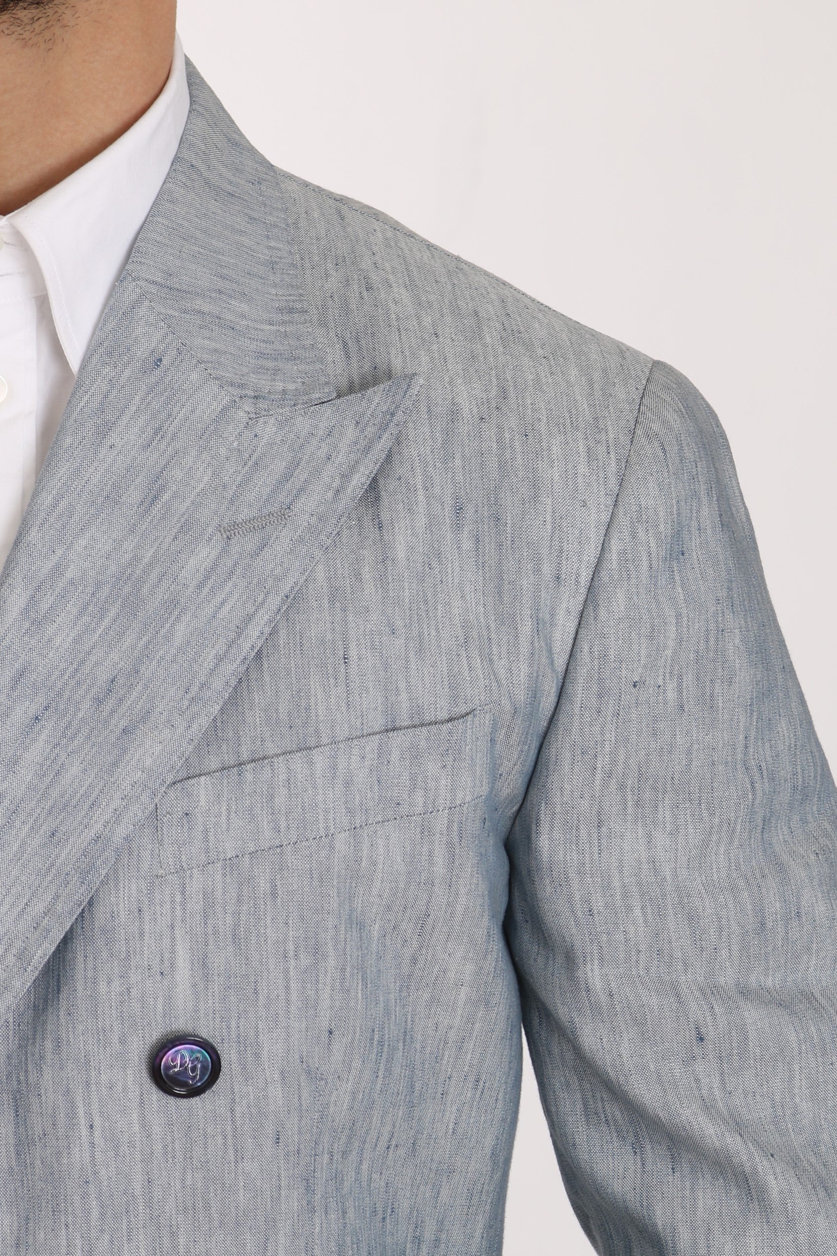 Dolce &amp; Gabbana Eleganter hellblauer Zweireiher-Blazer