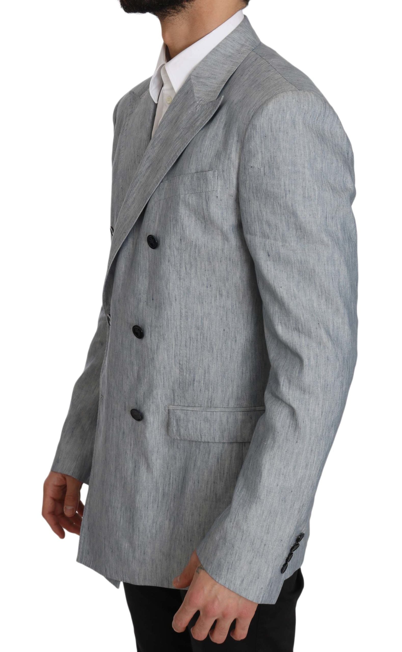 Dolce &amp; Gabbana Eleganter hellblauer Zweireiher-Blazer