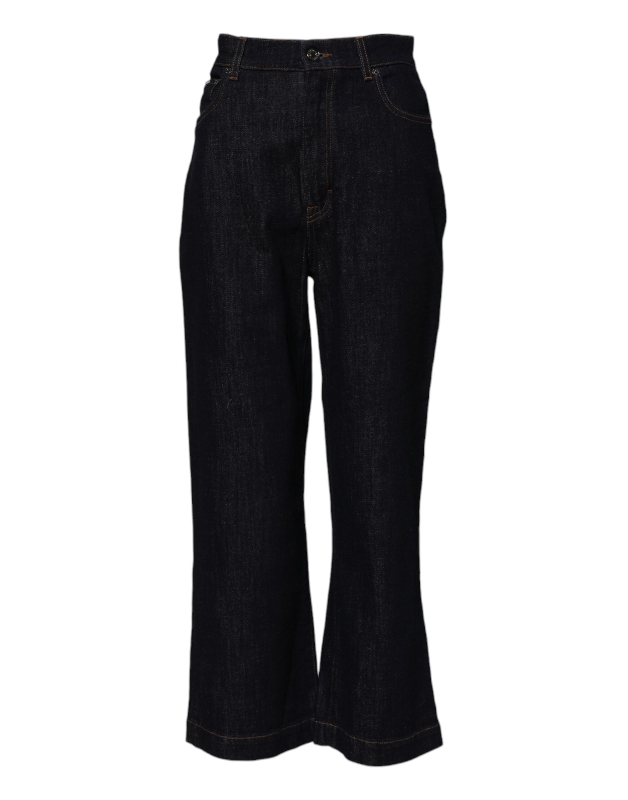 Dolce &amp; Gabbana – Hoch taillierte Schlagjeans aus blauer Baumwolle 