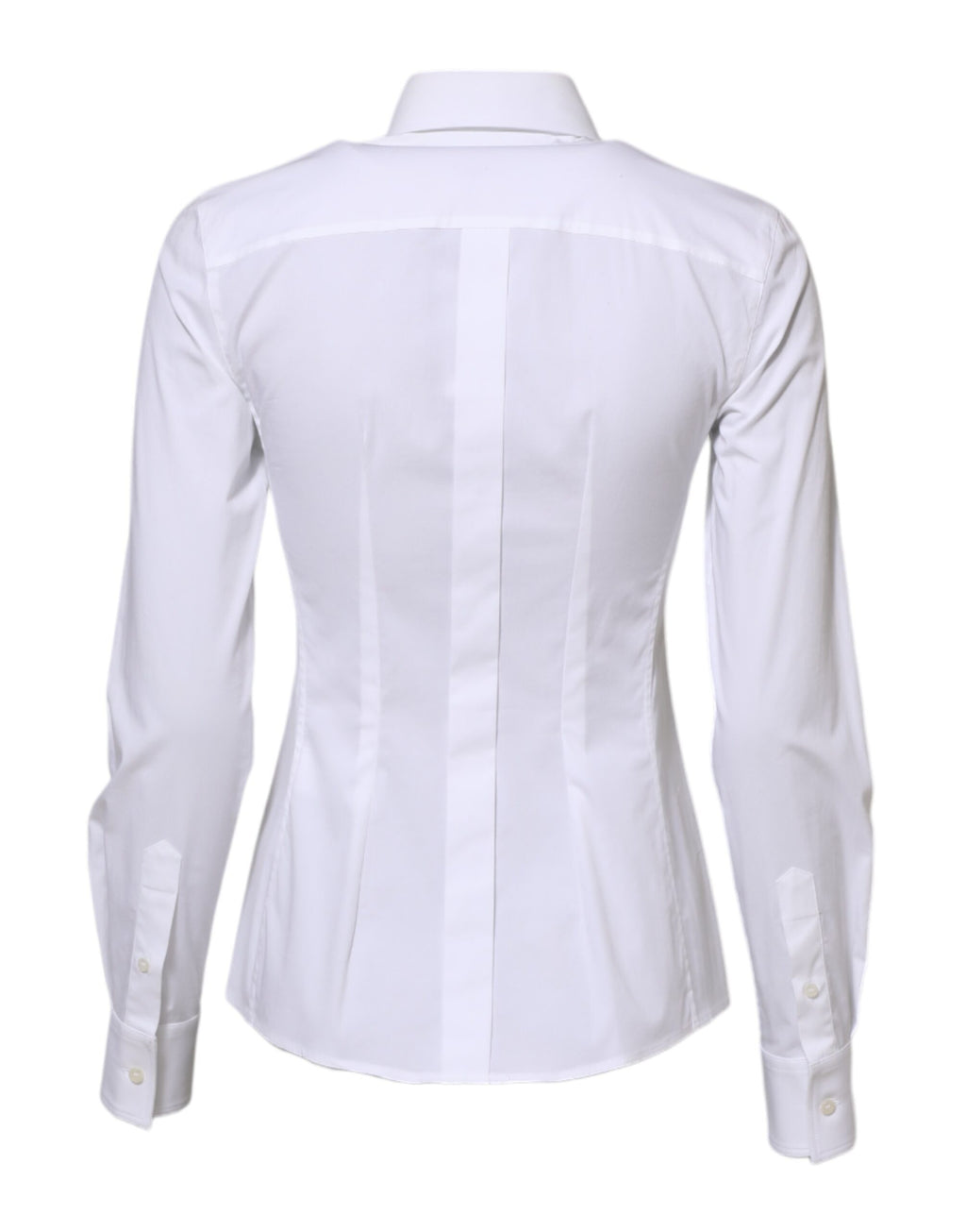 Dolce & Gabbana White Cotton Long Sleeves Collared Shirt Top