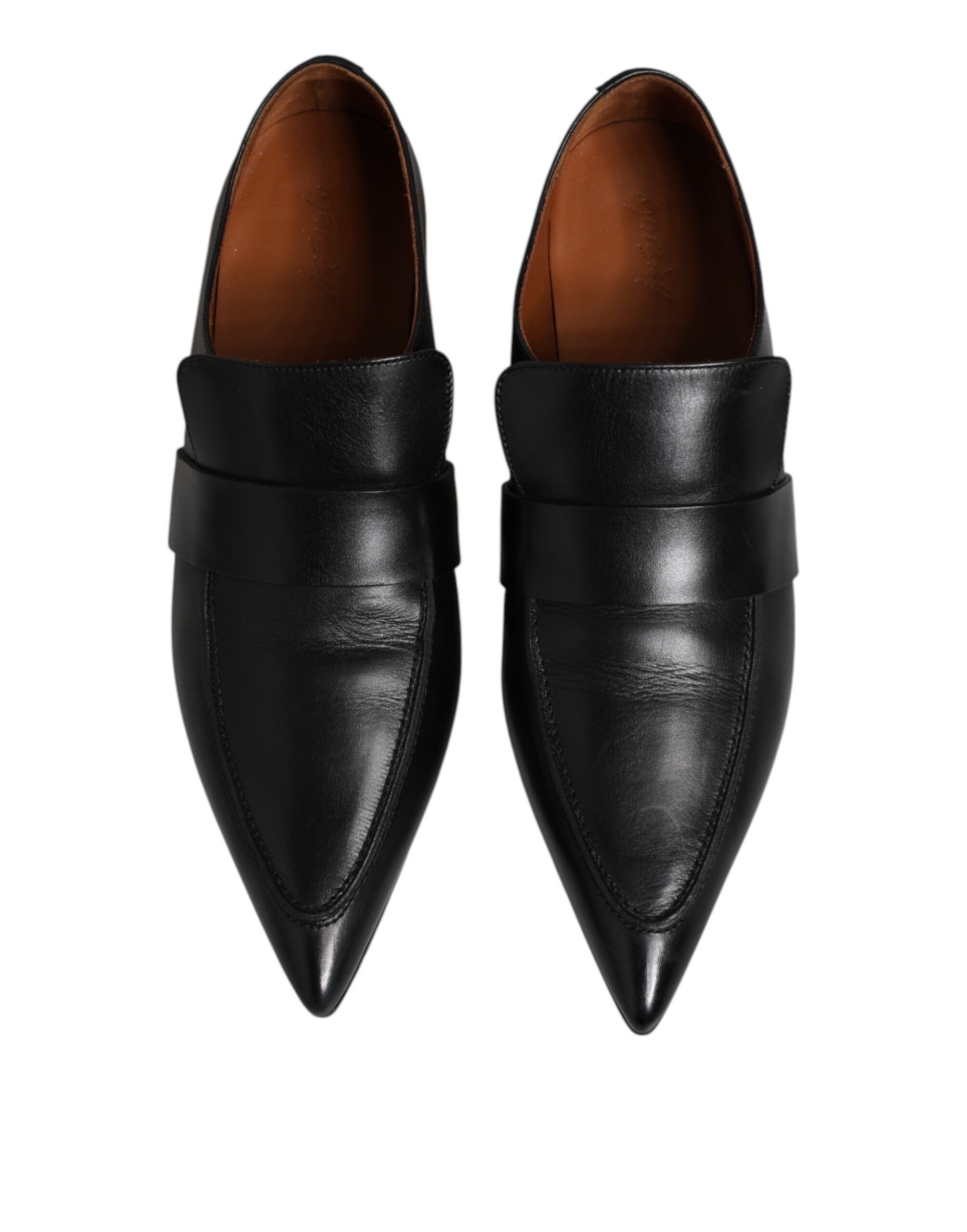 Marsell – Slipper aus weichem Leder mit spitzer Zehenpartie, Schwarz
