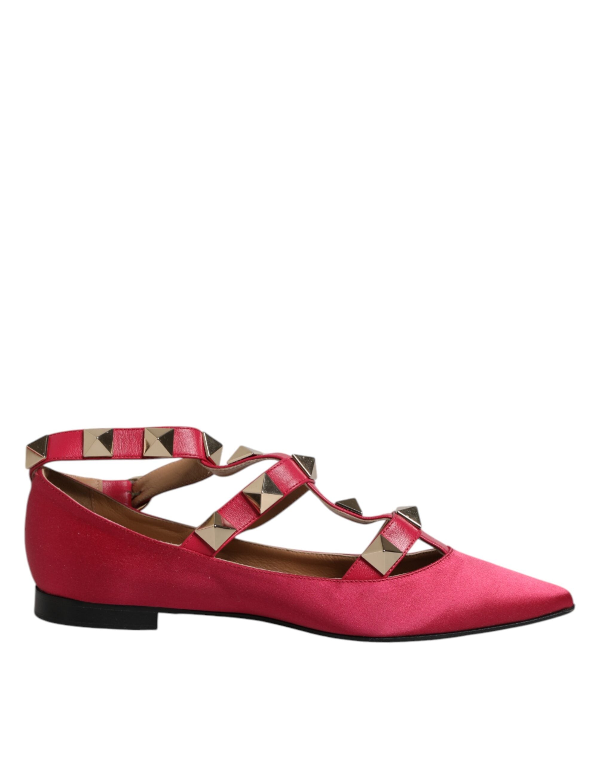 Prosperine – Ballerinas mit spitzer Zehenpartie in Rot und Gold mit Nieten