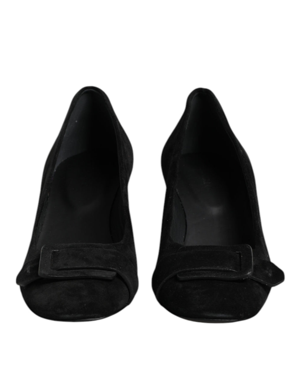 DEL CARLO Pumps zum Hineinschlüpfen aus schwarzem Wildleder mit hohen Absätzen