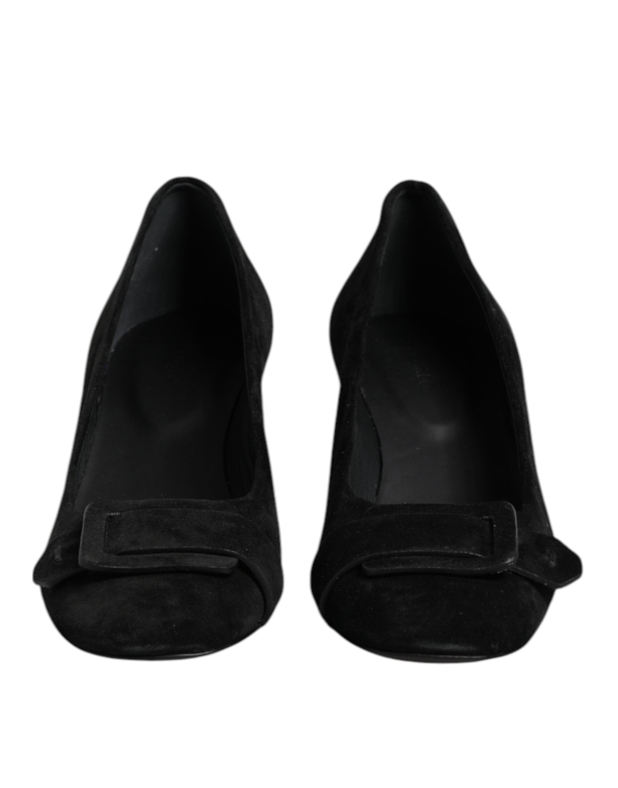 DEL CARLO Pumps zum Hineinschlüpfen aus schwarzem Wildleder mit hohen Absätzen