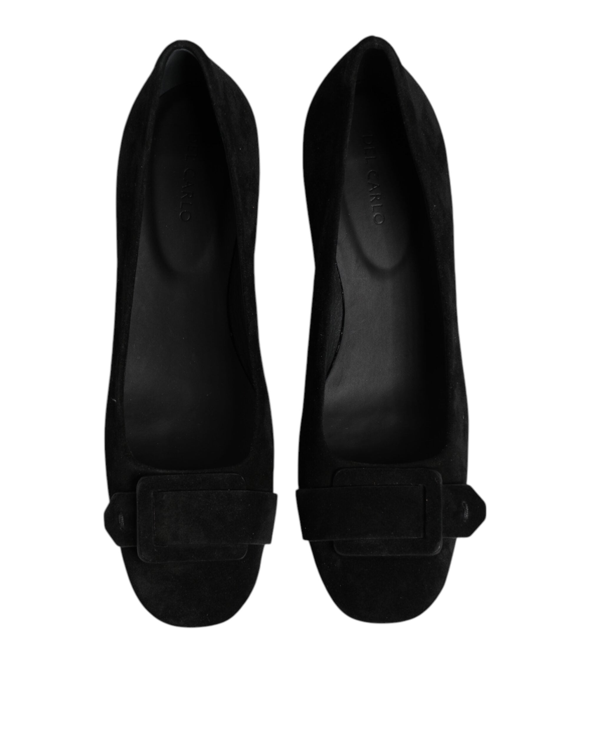 DEL CARLO Pumps zum Hineinschlüpfen aus schwarzem Wildleder mit hohen Absätzen