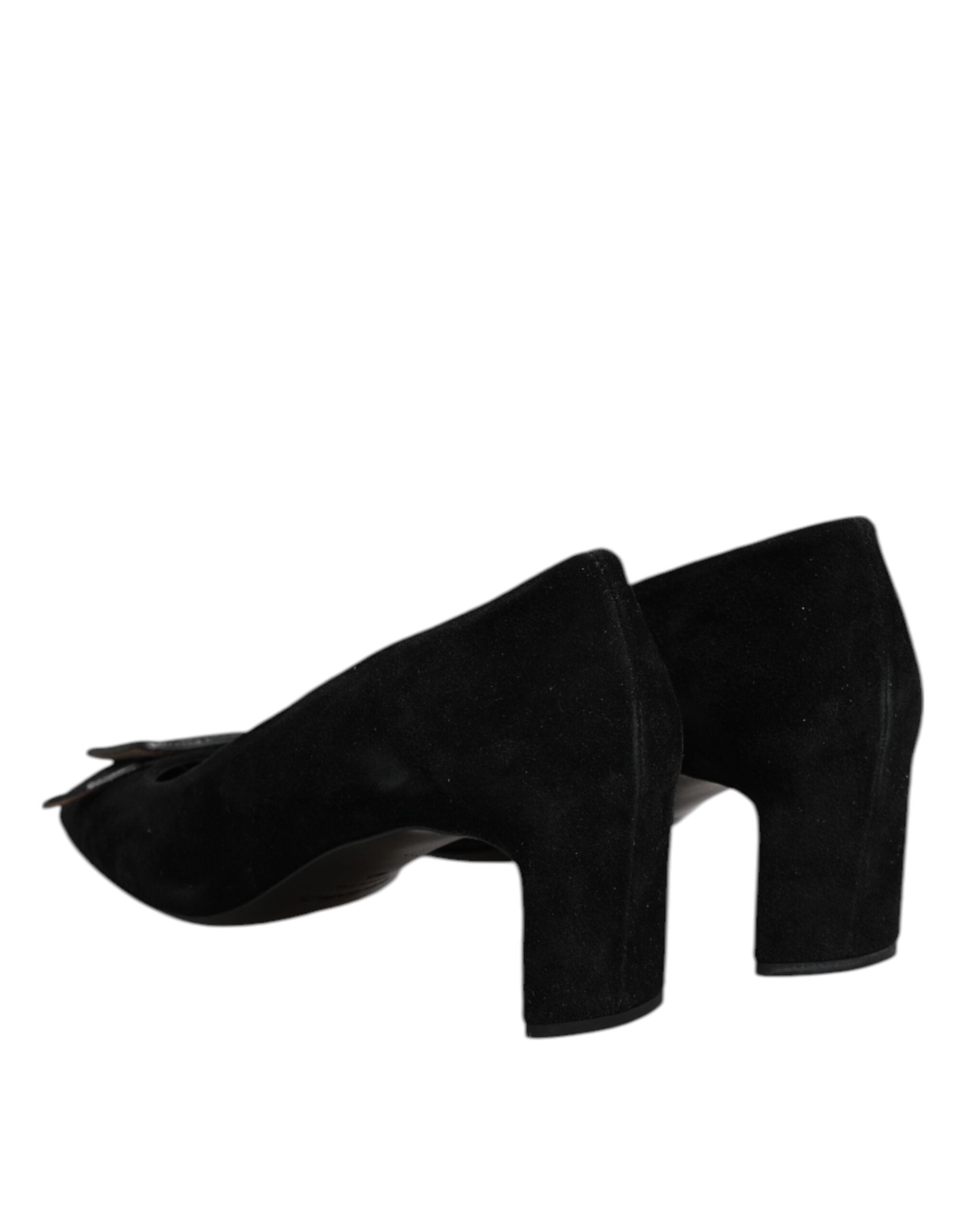 DEL CARLO Pumps zum Hineinschlüpfen aus schwarzem Wildleder mit hohen Absätzen