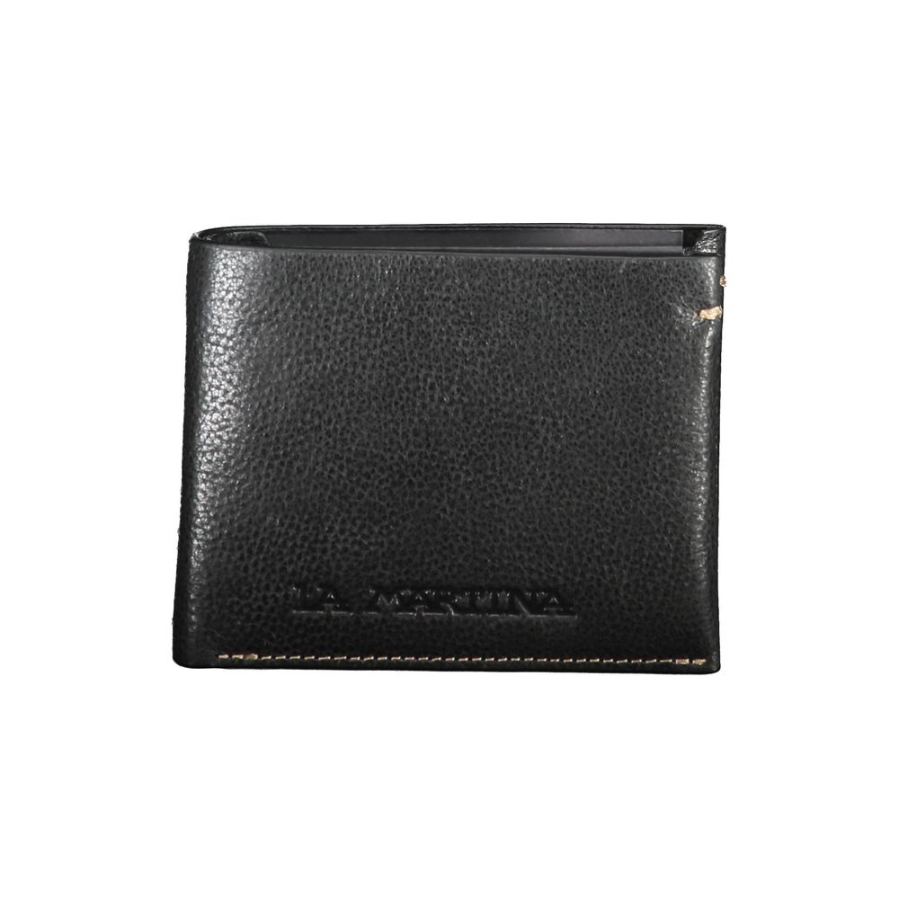 La Martina Schwarze Lederbrieftasche