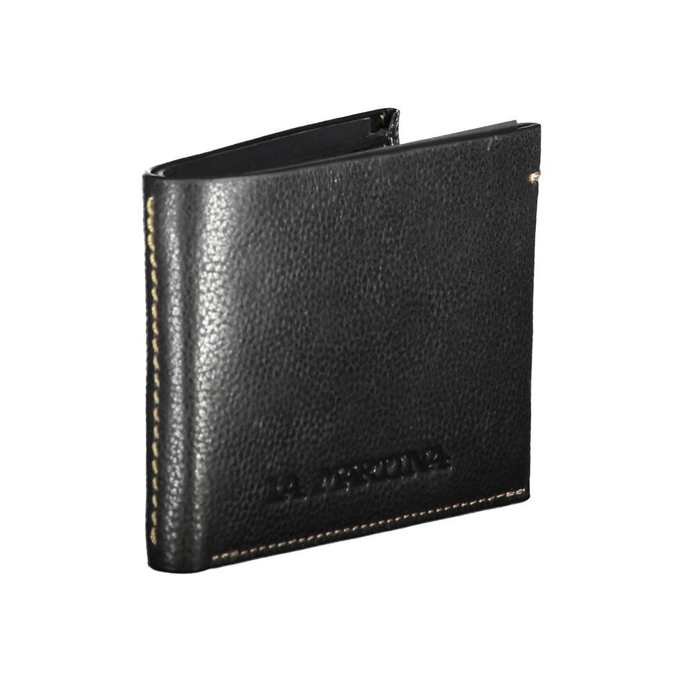 La Martina Schwarze Lederbrieftasche