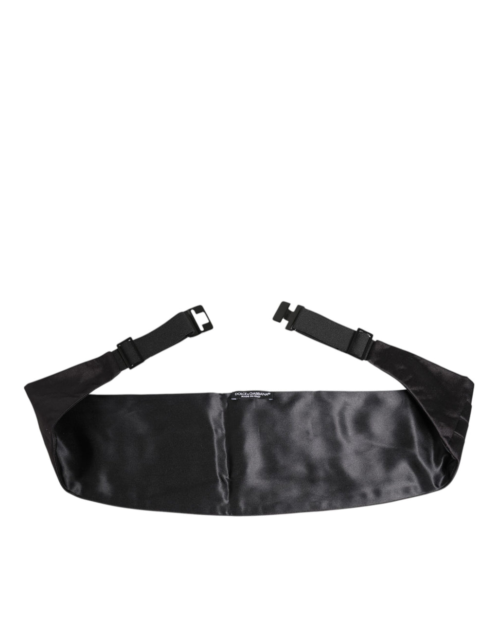 Dolce &amp; Gabbana Schwarzer Herrengürtel aus 100 % Seide, breiter Kummerbund