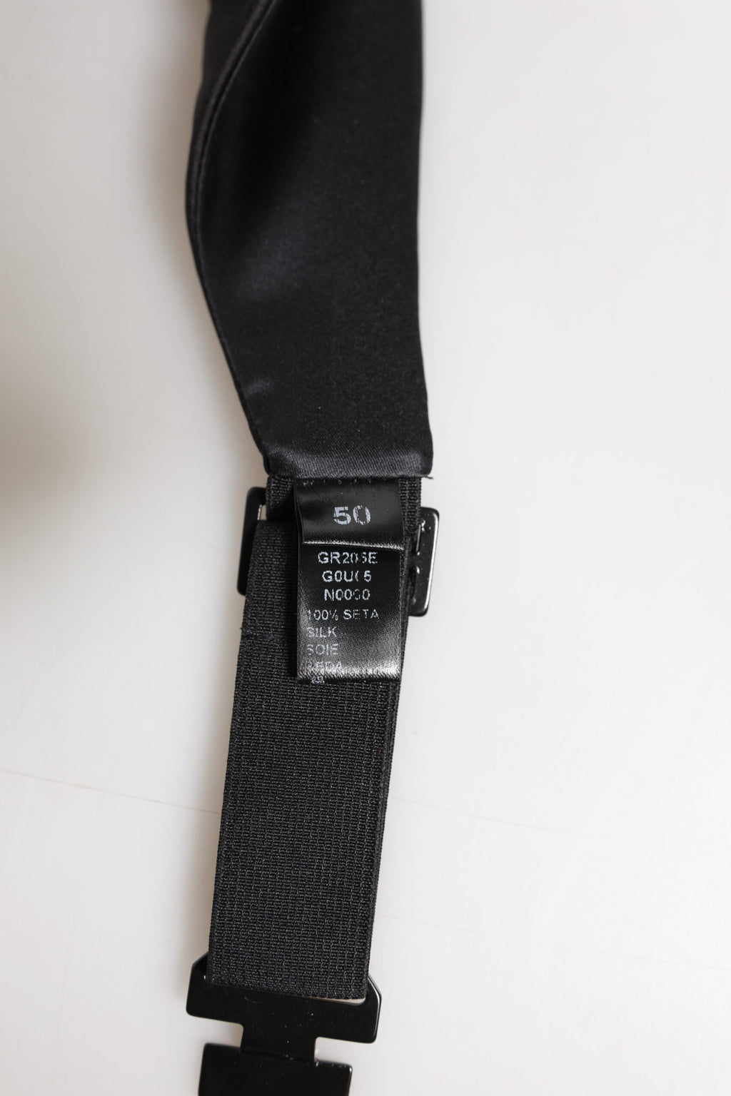 Dolce &amp; Gabbana Schwarzer Herrengürtel aus 100 % Seide, breiter Kummerbund
