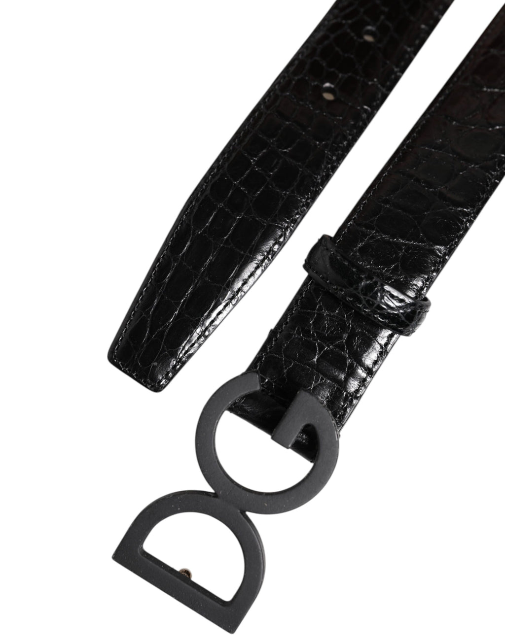 Dolce &amp; Gabbana Schwarzer Ledergürtel mit klassischer DG-Schnalle aus Metall