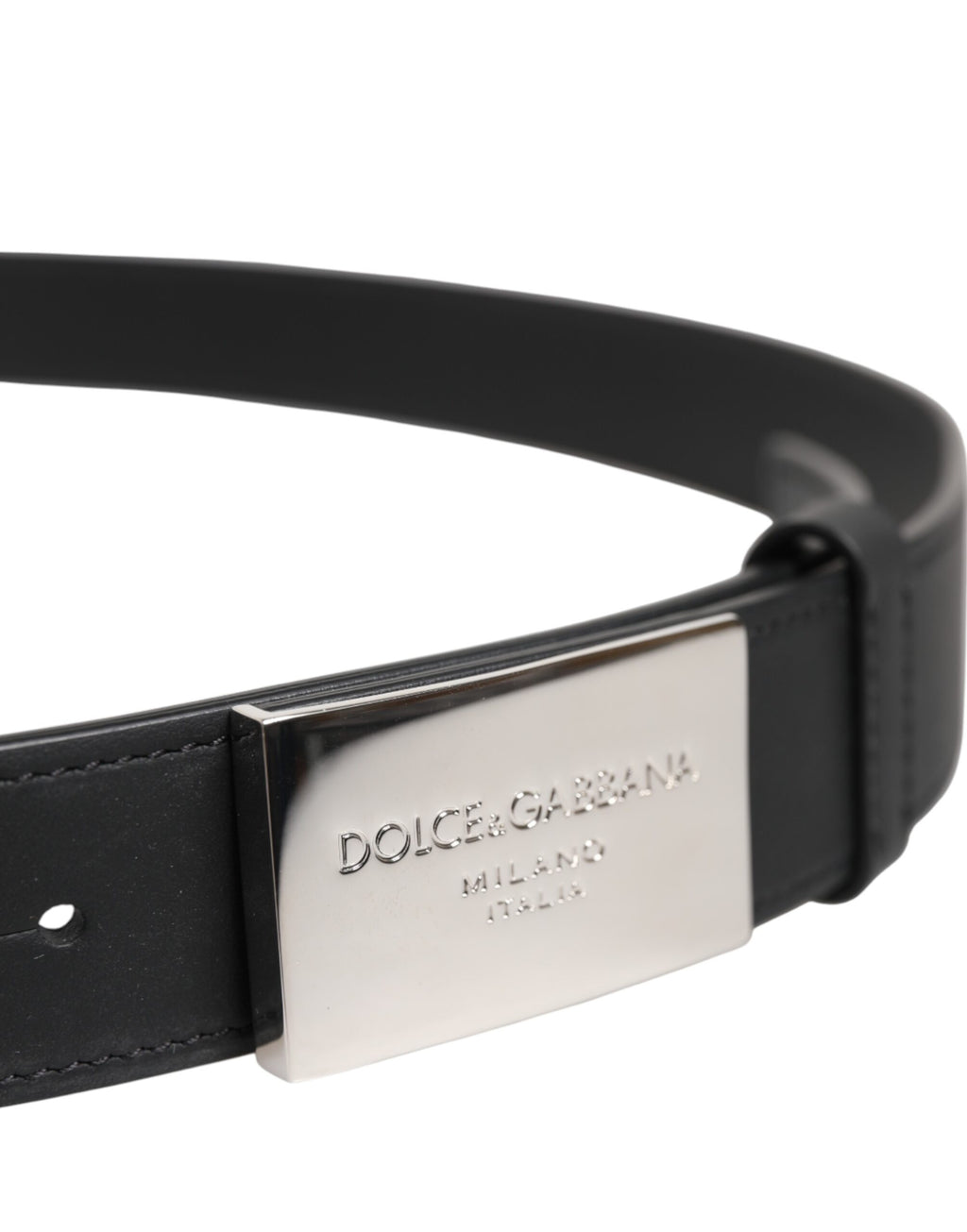 Dolce &amp; Gabbana – Klassischer Gürtel aus schwarzem Leder mit Metall-Logoschnalle