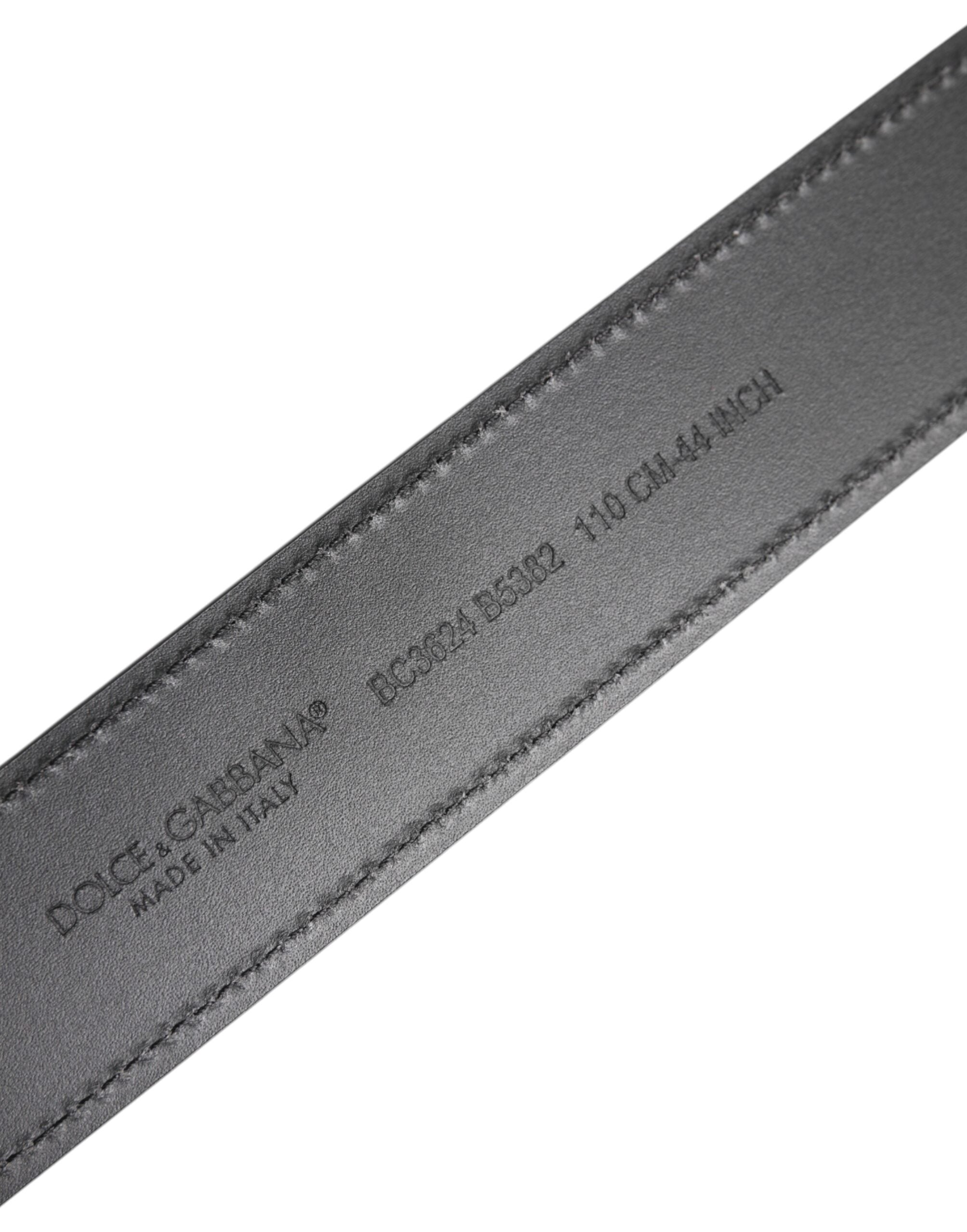 Dolce &amp; Gabbana – Klassischer Gürtel aus schwarzem Leder mit Metall-Logoschnalle