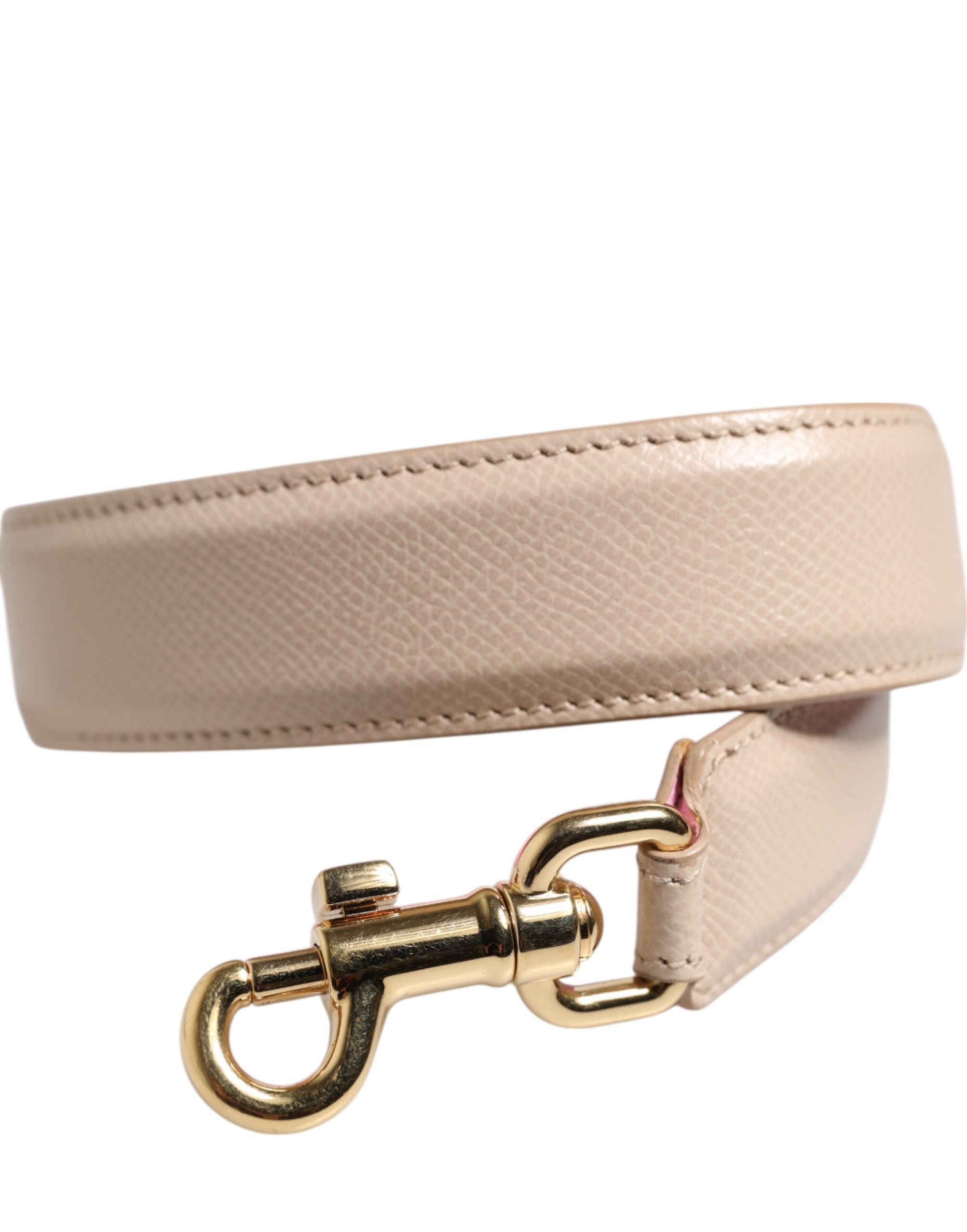 Dolce &amp; Gabbana Beige Rosa Leder Handtasche Zubehör Schultergurt