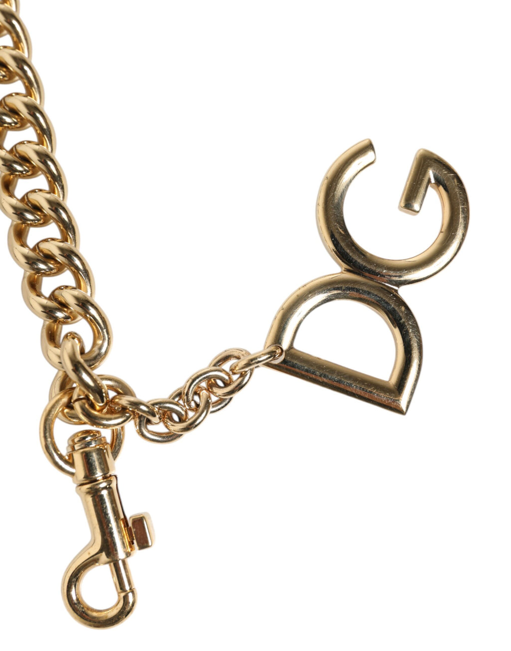 Dolce &amp; Gabbana Brauner Leopard Gold Messing Kette Accessoire Schultergurt