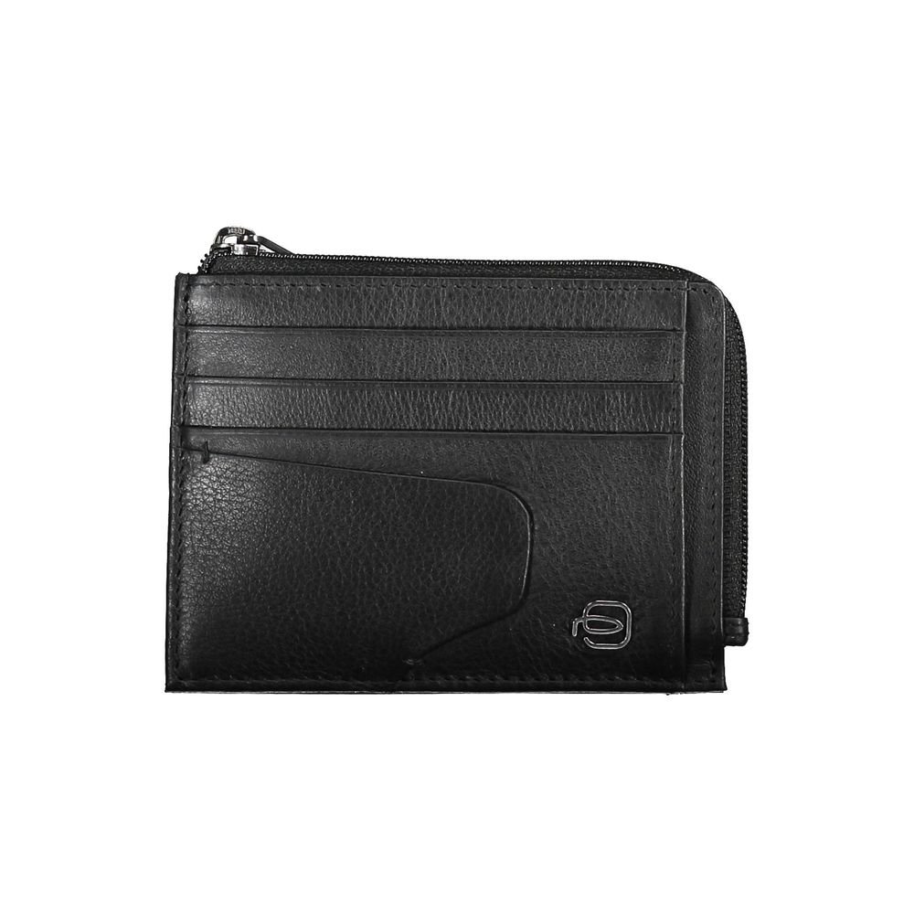Piquadro Schwarze Lederbrieftasche