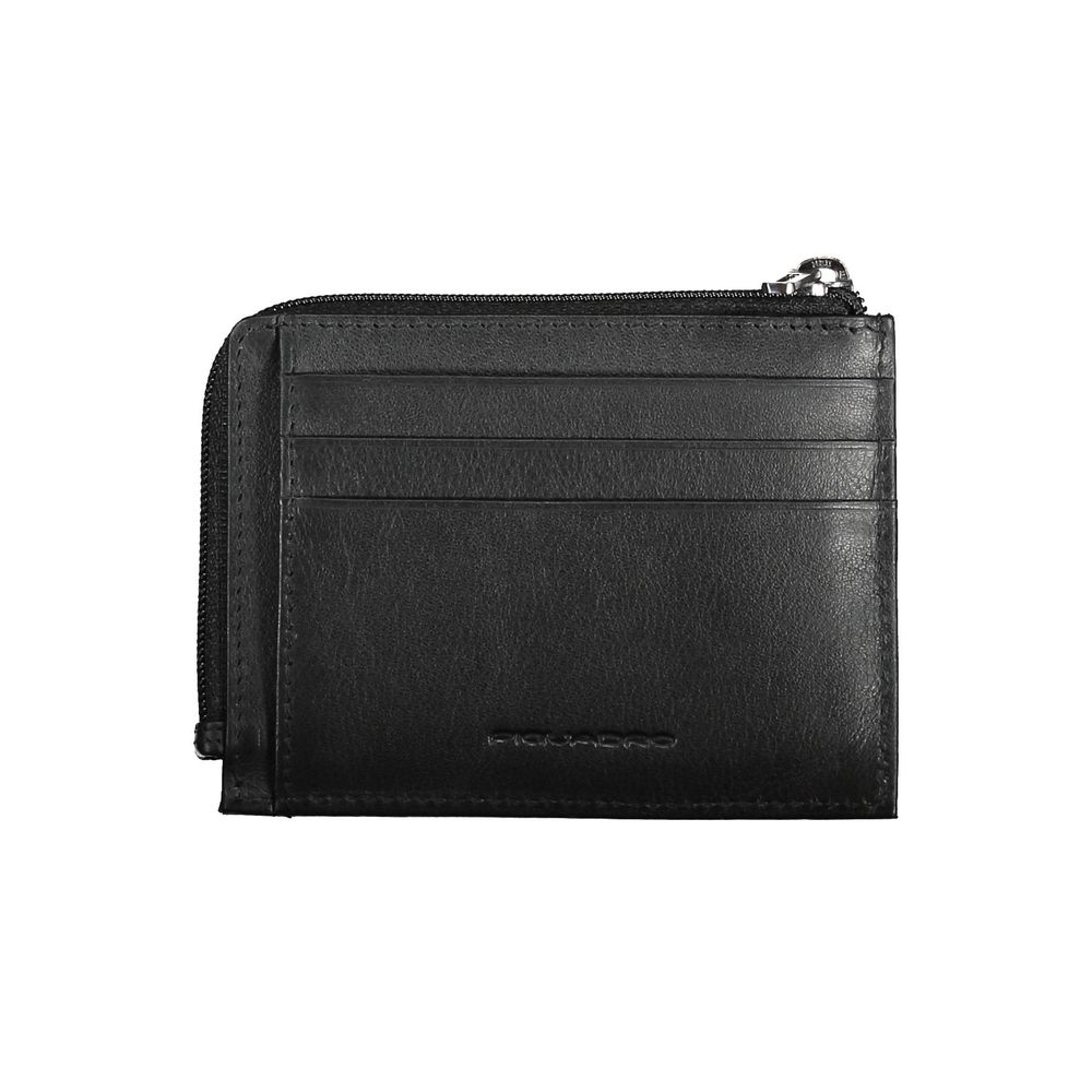 Piquadro Schwarze Lederbrieftasche