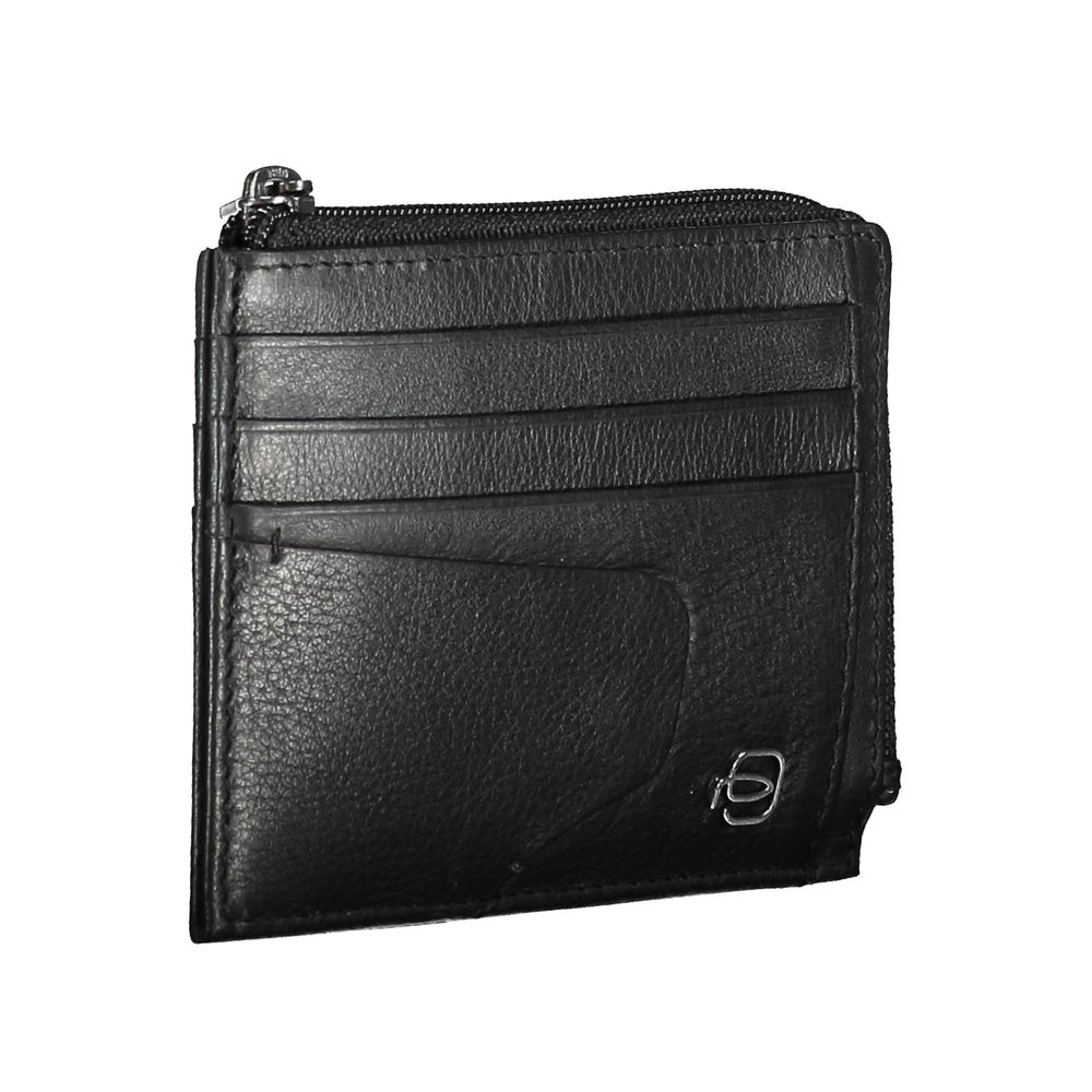Piquadro Schwarze Lederbrieftasche