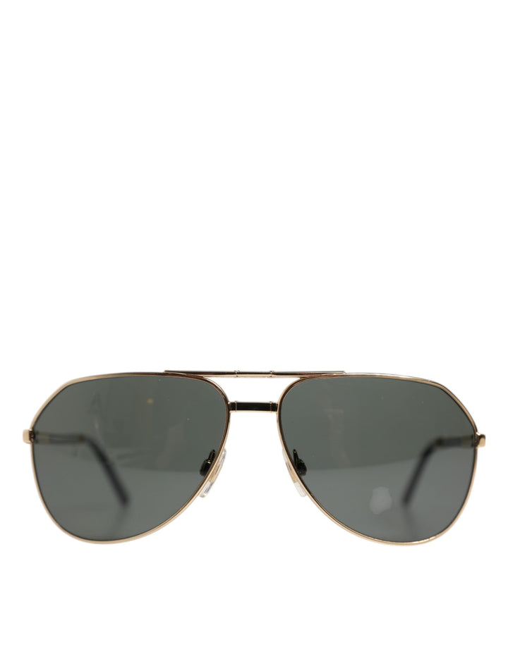 Dolce & Gabbana Gold DG2106K Pilot Frame Tinted Lens Polarized Sunglasses