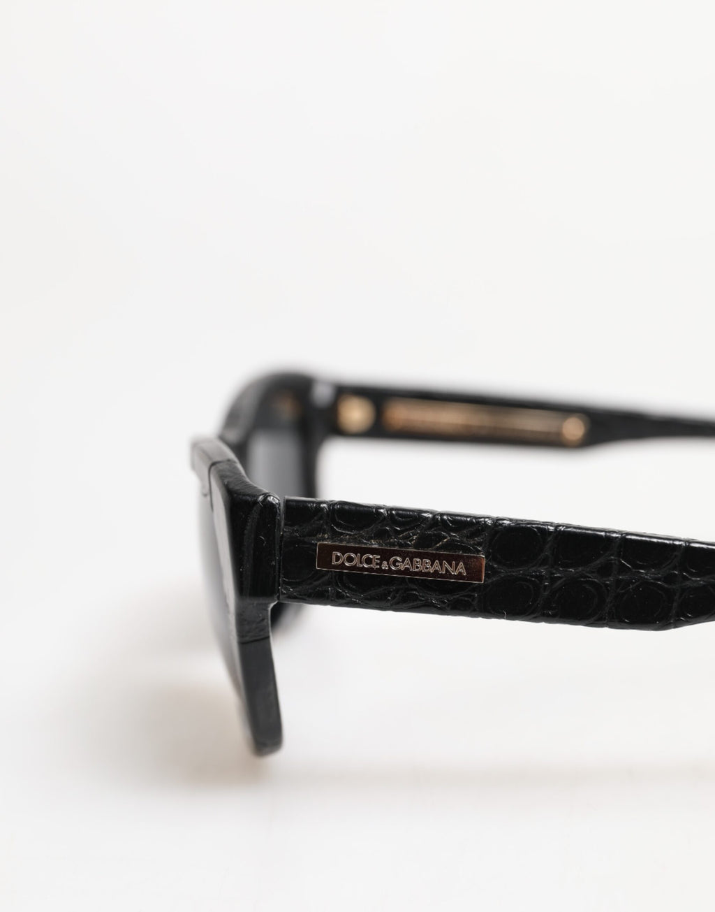 Dolce &amp; Gabbana – Sonnenbrille mit getönten Gläsern und schwarzem Lederrahmen DG4177