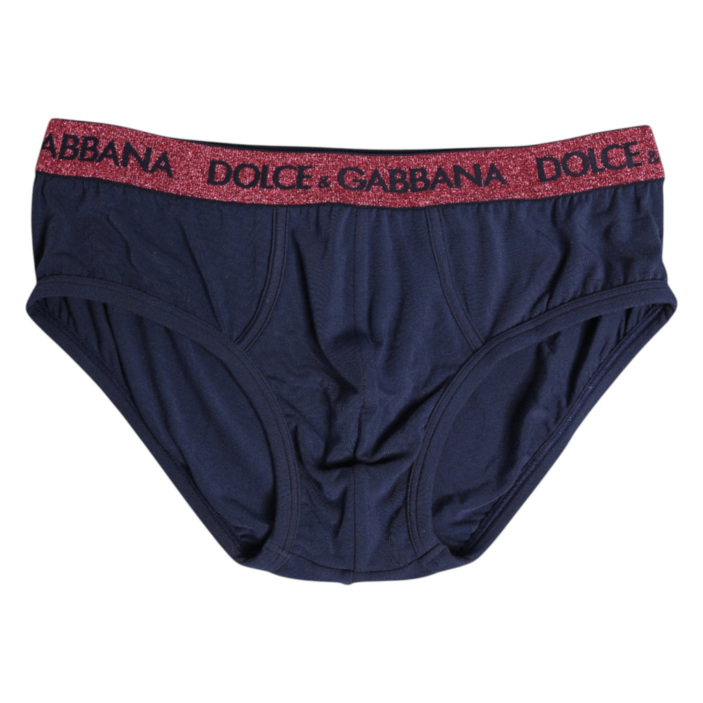 Dolce &amp; Gabbana – Stretch-Slip mit Logo in Blau und Rot