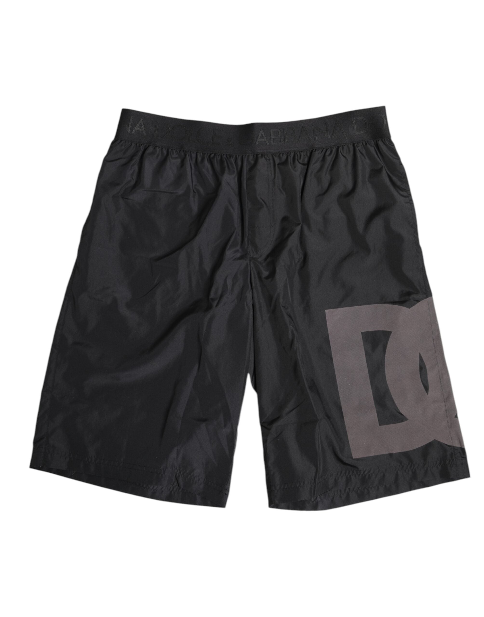 Dolce &amp; Gabbana – Schwarze Strandmode mit Logo-Print für Herren