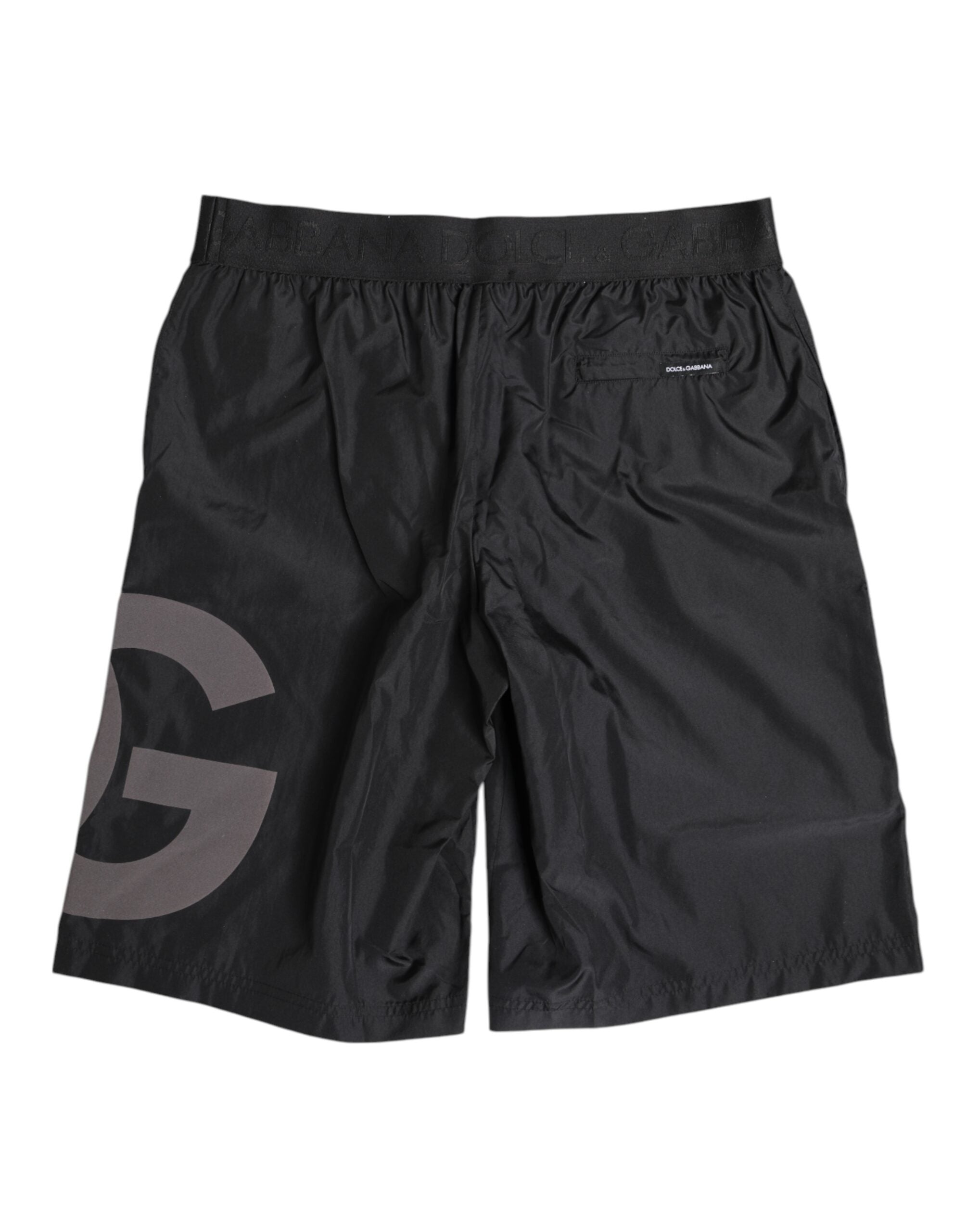 Dolce &amp; Gabbana – Schwarze Strandmode mit Logo-Print für Herren