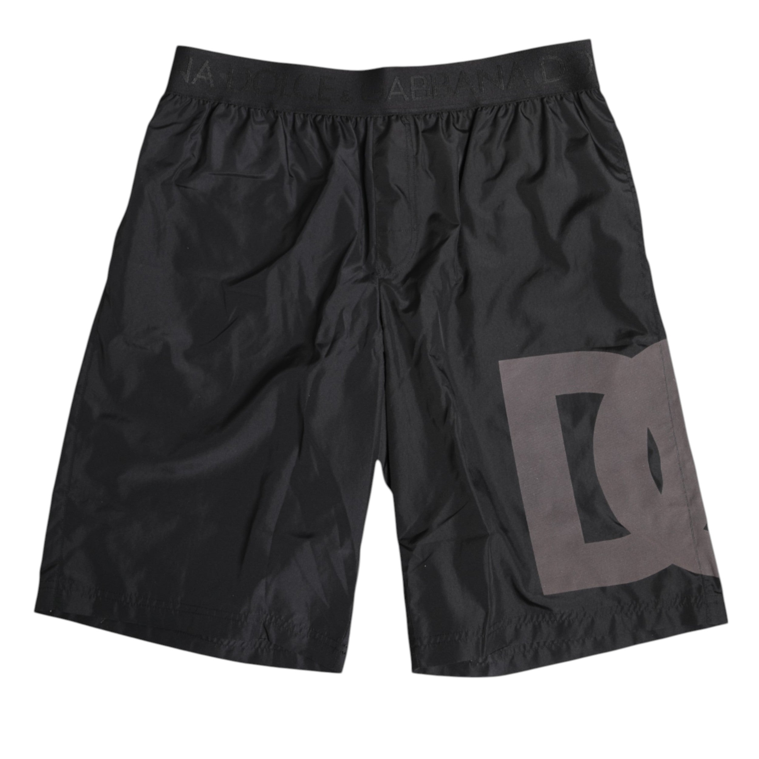 Dolce &amp; Gabbana – Schwarze Strandmode mit Logo-Print für Herren