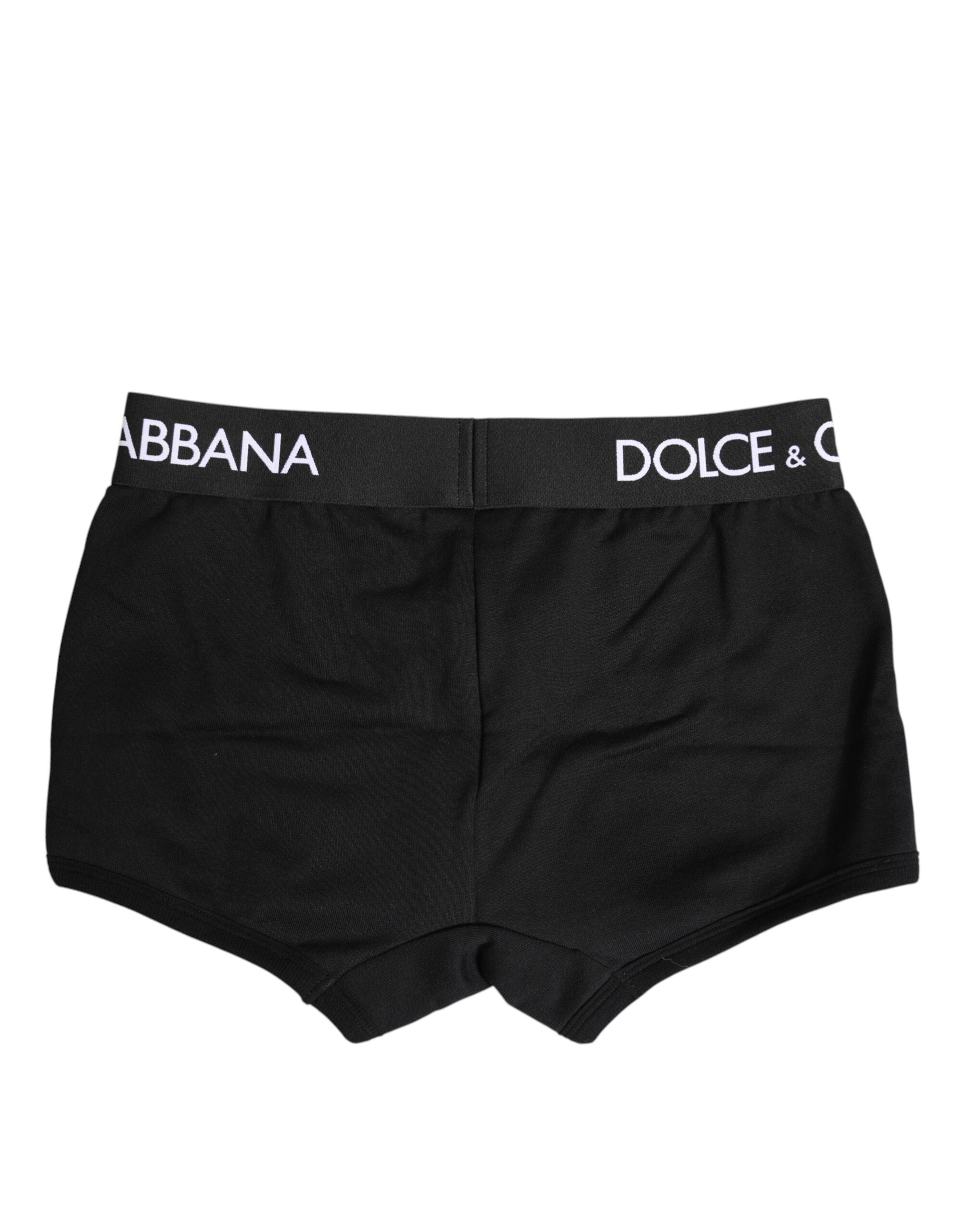 Dolce &amp; Gabbana – Schwarze Boxershorts aus Baumwollstretch in regulärer Passform