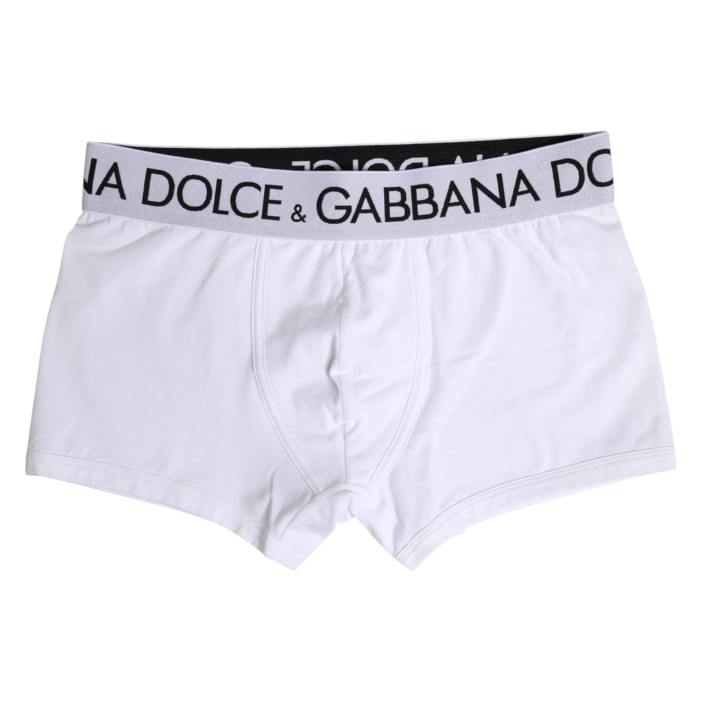 Dolce &amp; Gabbana – Boxershorts aus Stretch-Baumwolle in normaler Größe in Weiß