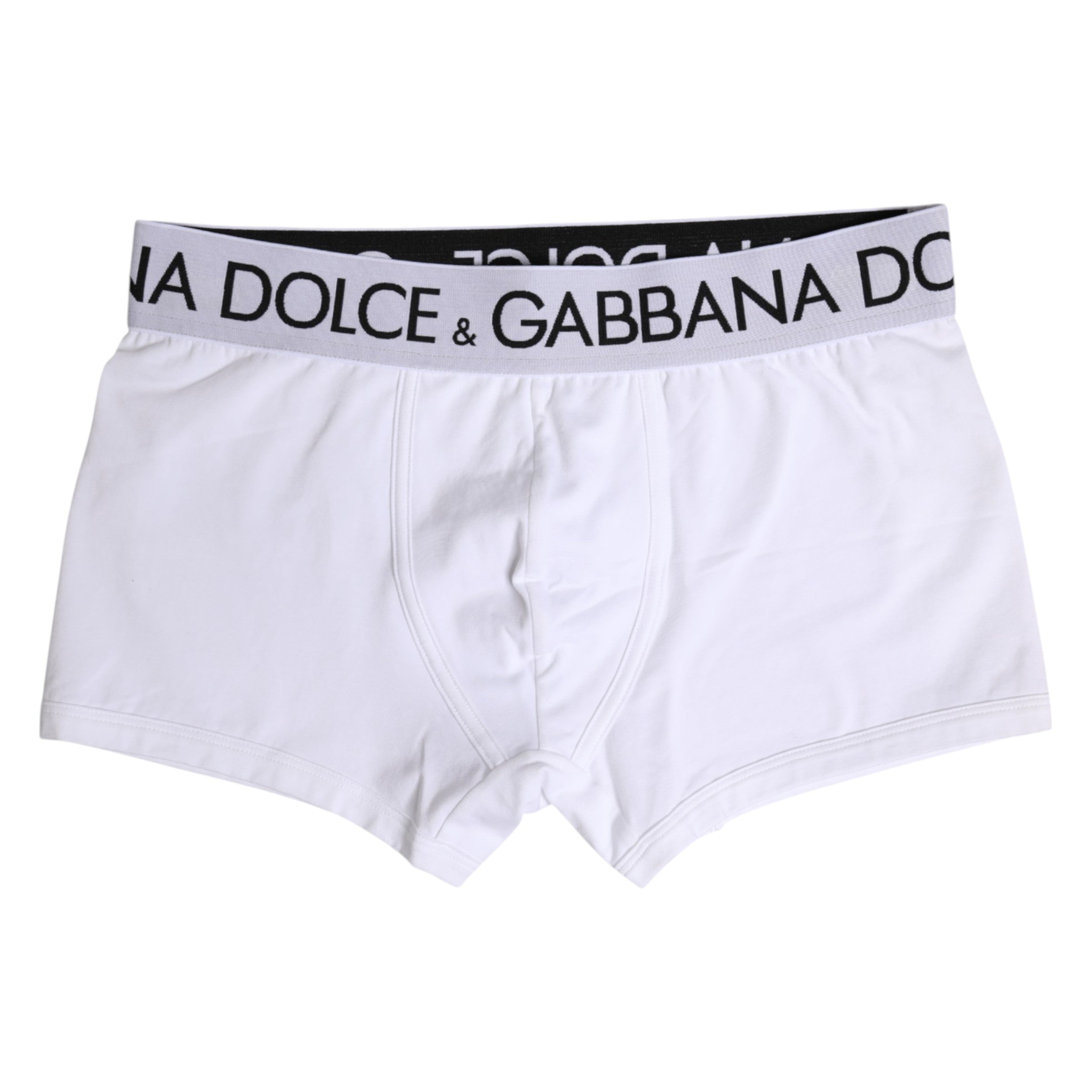 Dolce &amp; Gabbana – Boxershorts aus Stretch-Baumwolle in normaler Größe in Weiß