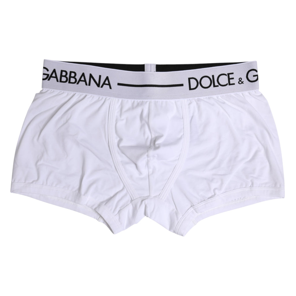 Dolce &amp; Gabbana – Boxershorts aus Stretch-Baumwolle in normaler Größe in Weiß