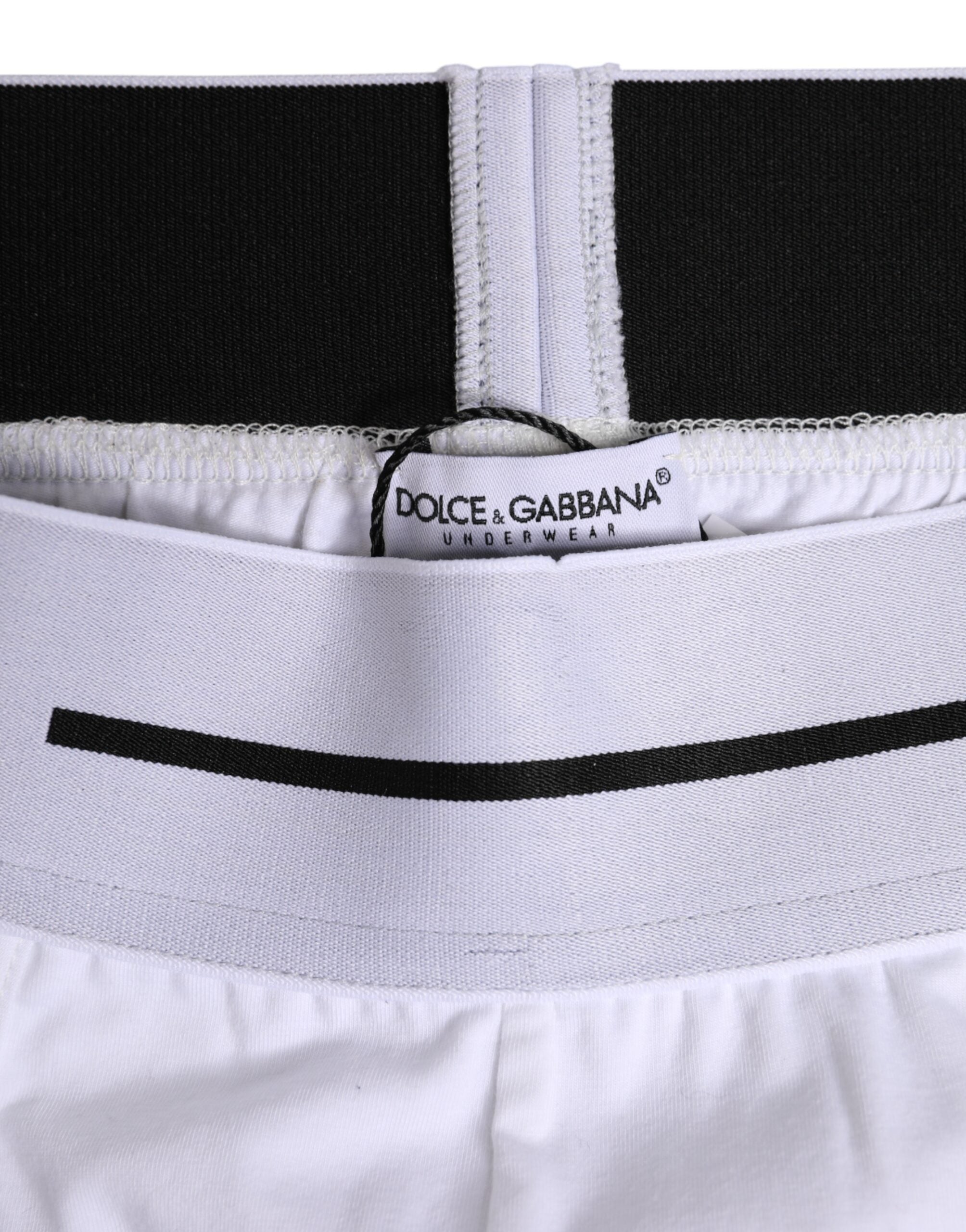 Dolce &amp; Gabbana – Boxershorts aus Stretch-Baumwolle in normaler Größe in Weiß