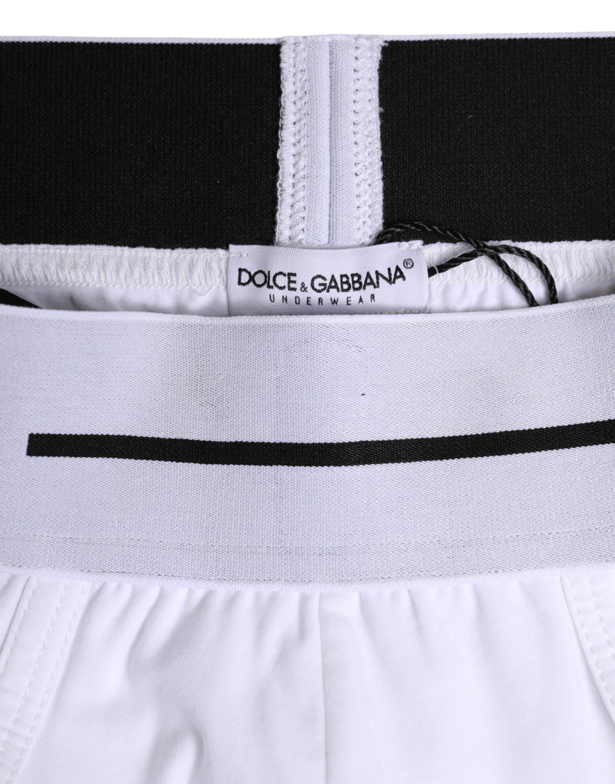 Dolce &amp; Gabbana – Weiße Slips aus Stretch-Baumwolle in normaler Passform
