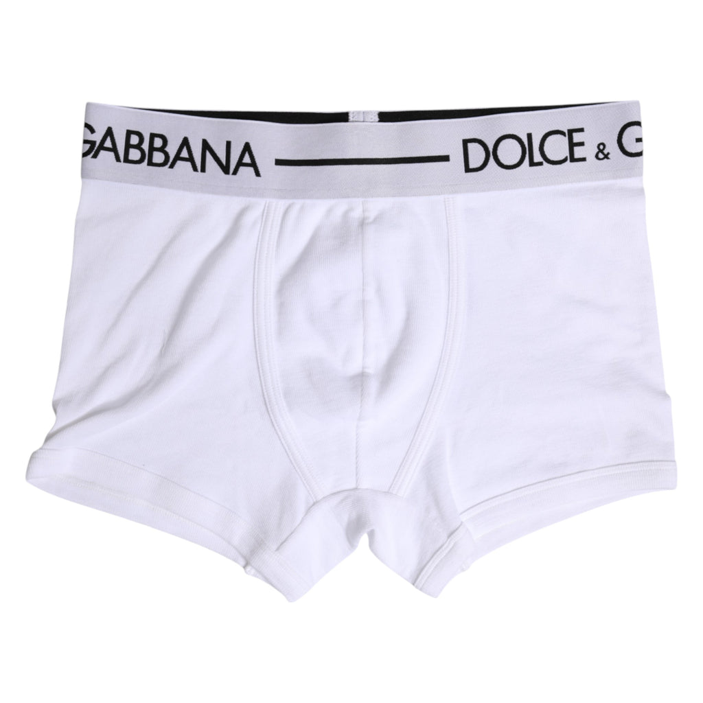Dolce &amp; Gabbana – Boxershorts aus Stretch-Baumwolle in normaler Größe in Weiß
